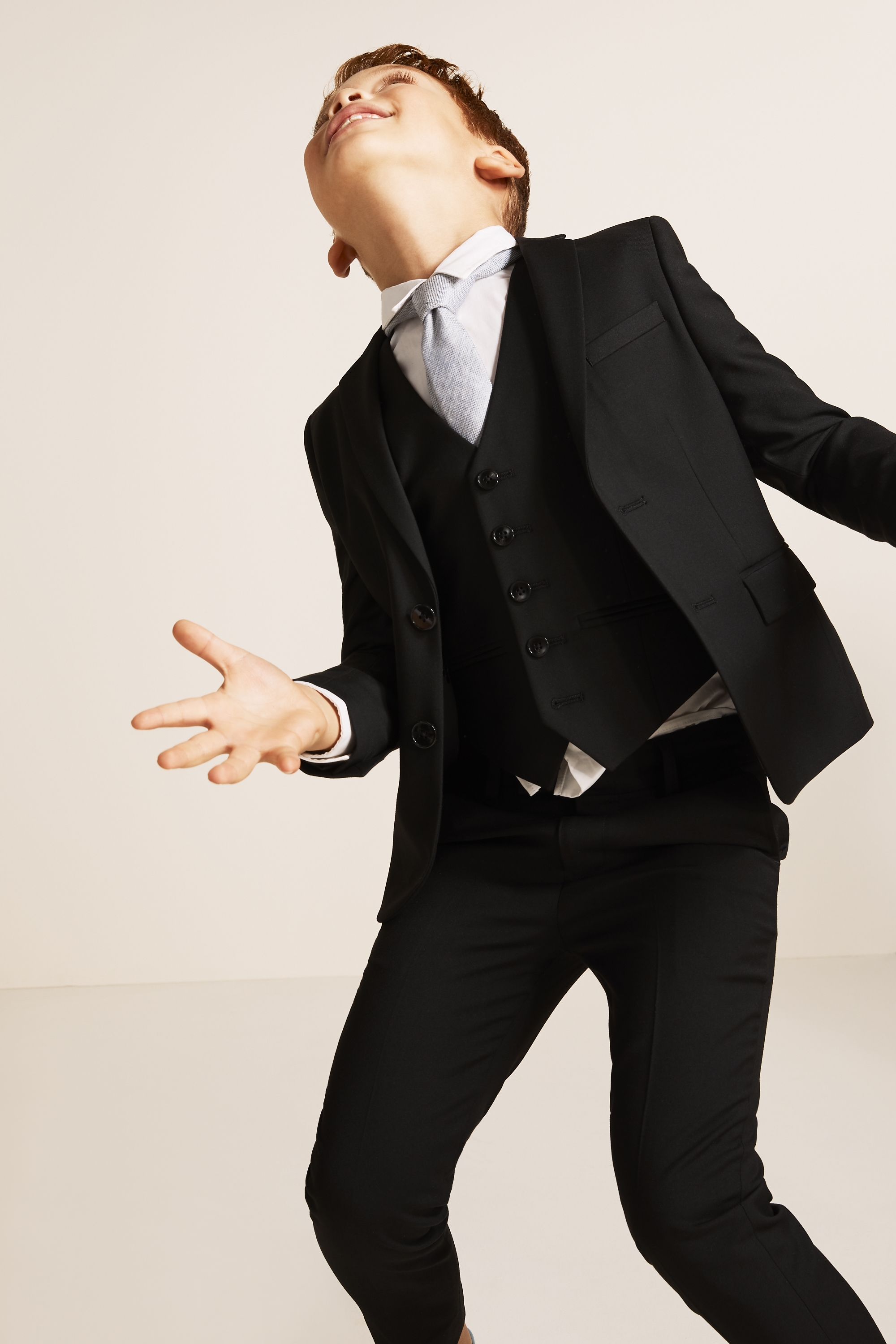 Boys Black Stretch Suit