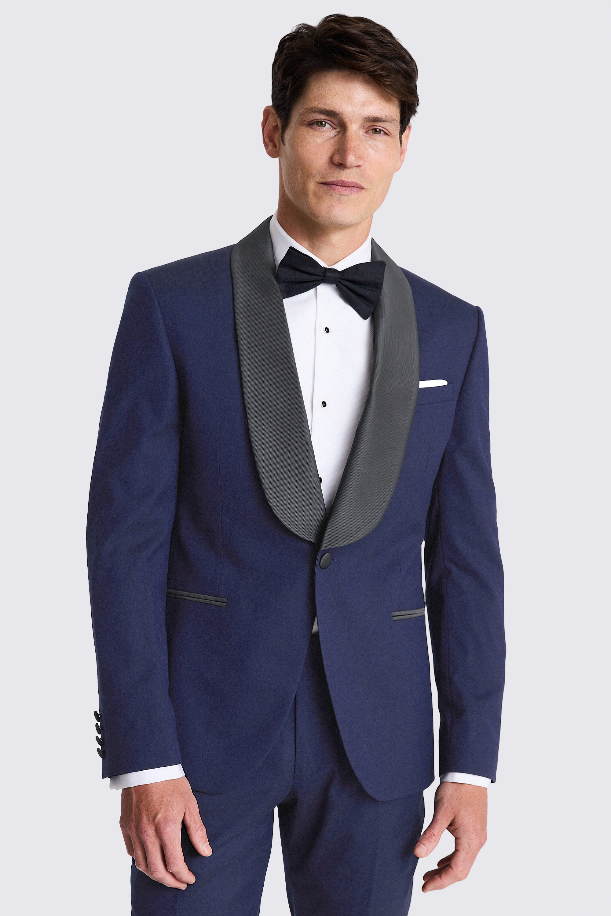 Hampton Midnight Blue Tuxedo | Groom and groomsmen tuxedos, Black tuxedo  wedding, Black suit wedding