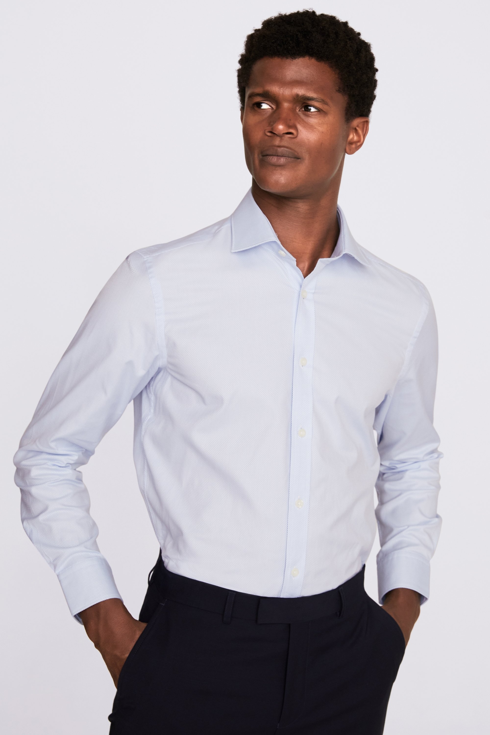 Tailored Fit Sky Dobby Shirt