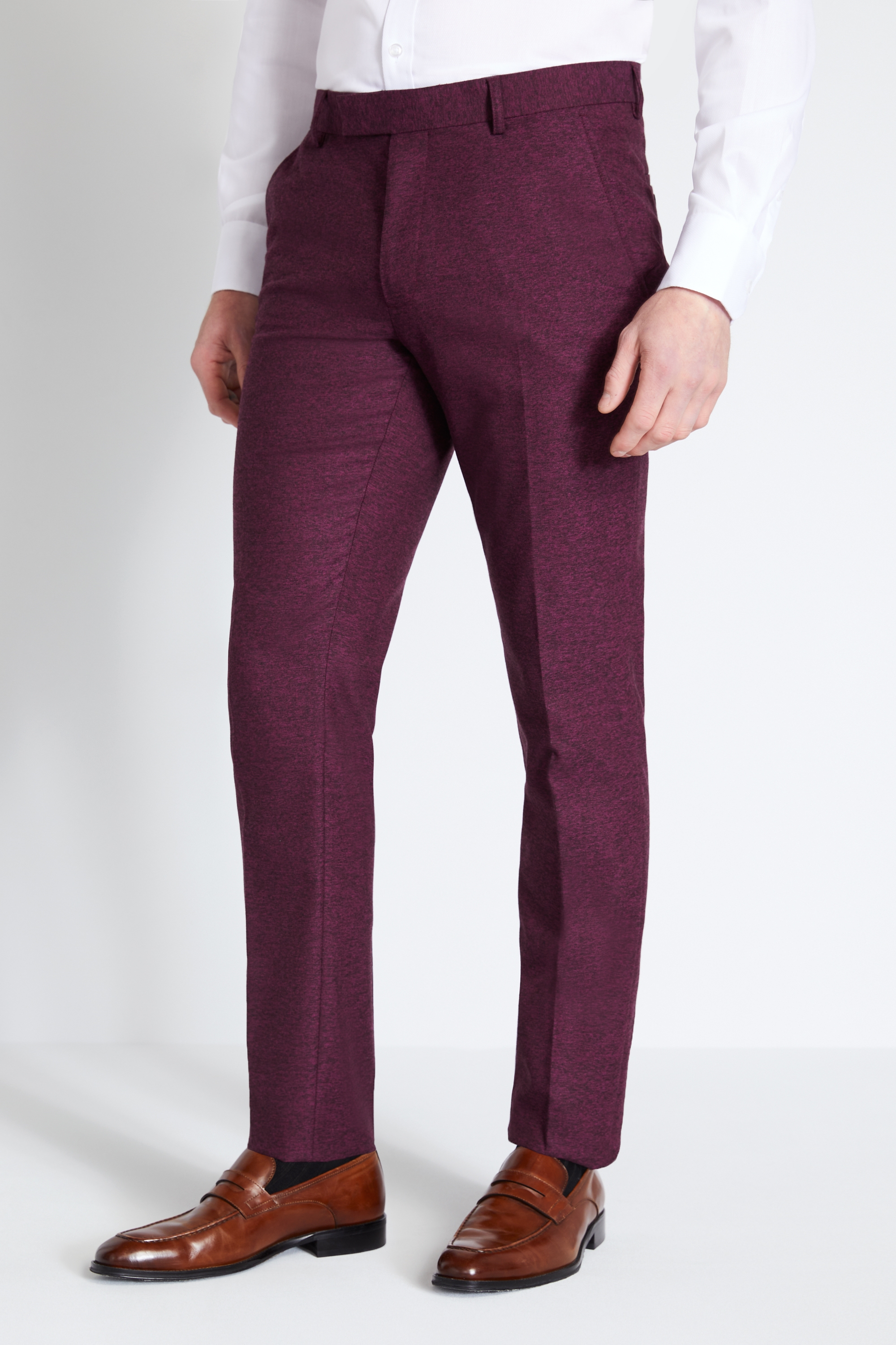 Slim Fit Fuchsia Berry Trousers | Buy Online at Moss