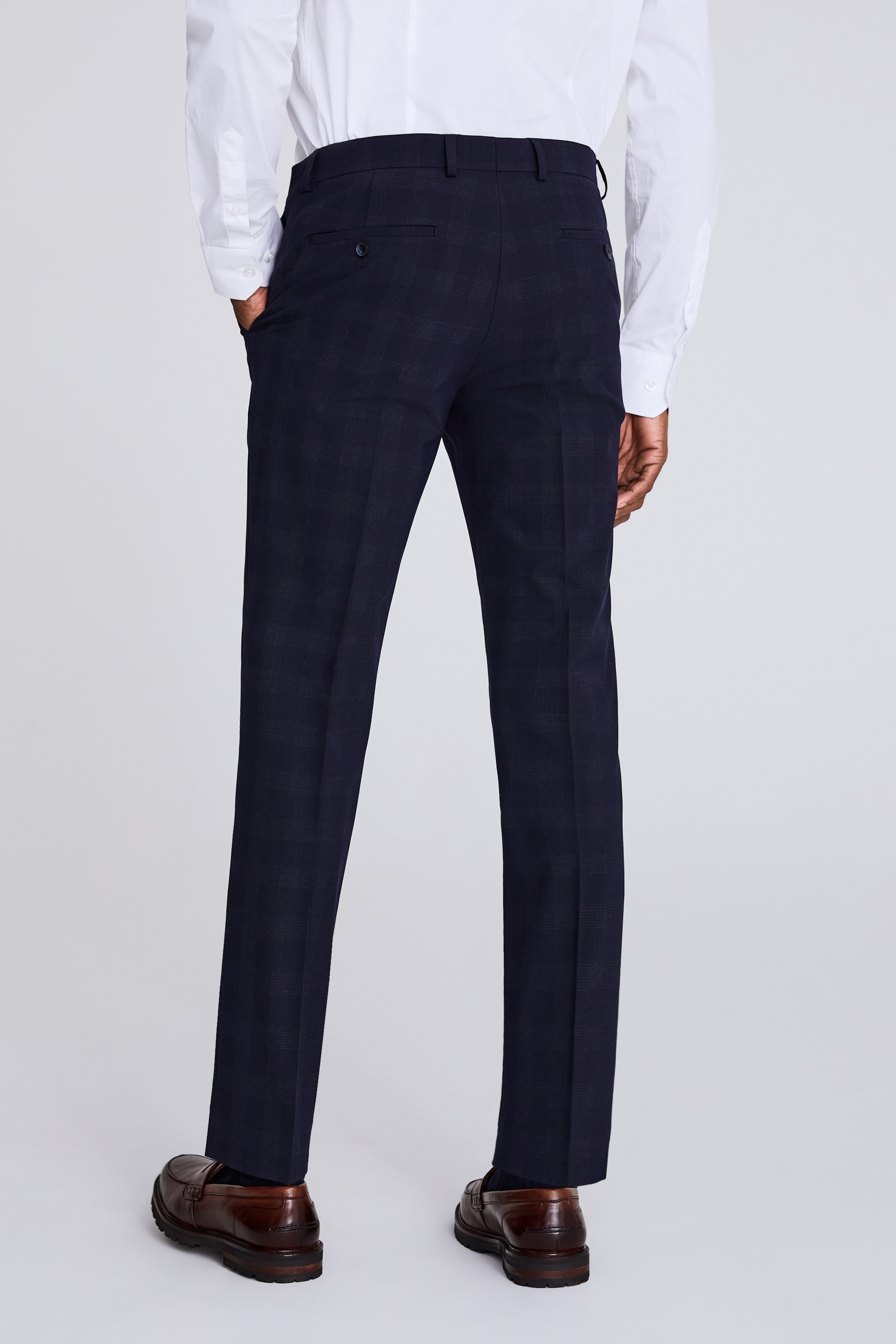 Slim Fit Navy Trousers | Buy Online at Moss