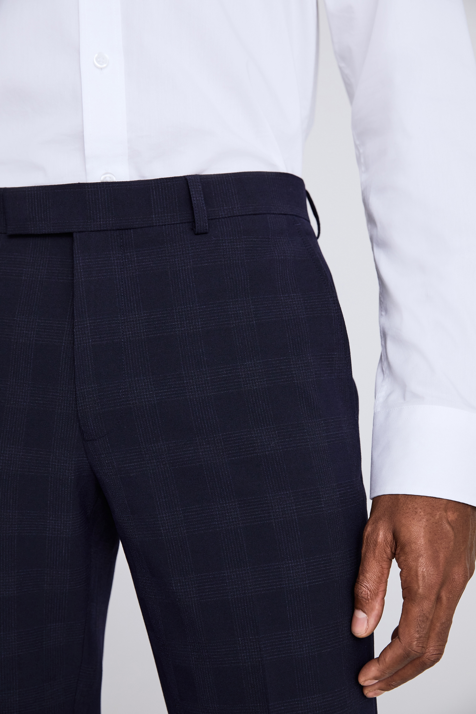 Slim Fit Navy Trousers | Buy Online at Moss