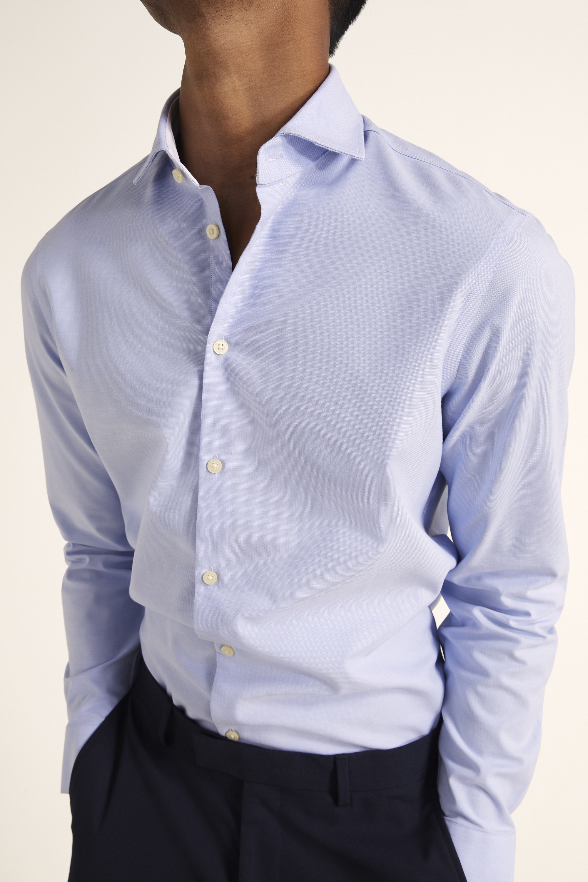 Slim Fit Sky Single Cuff Performance Oxford Zero Iron Shirt