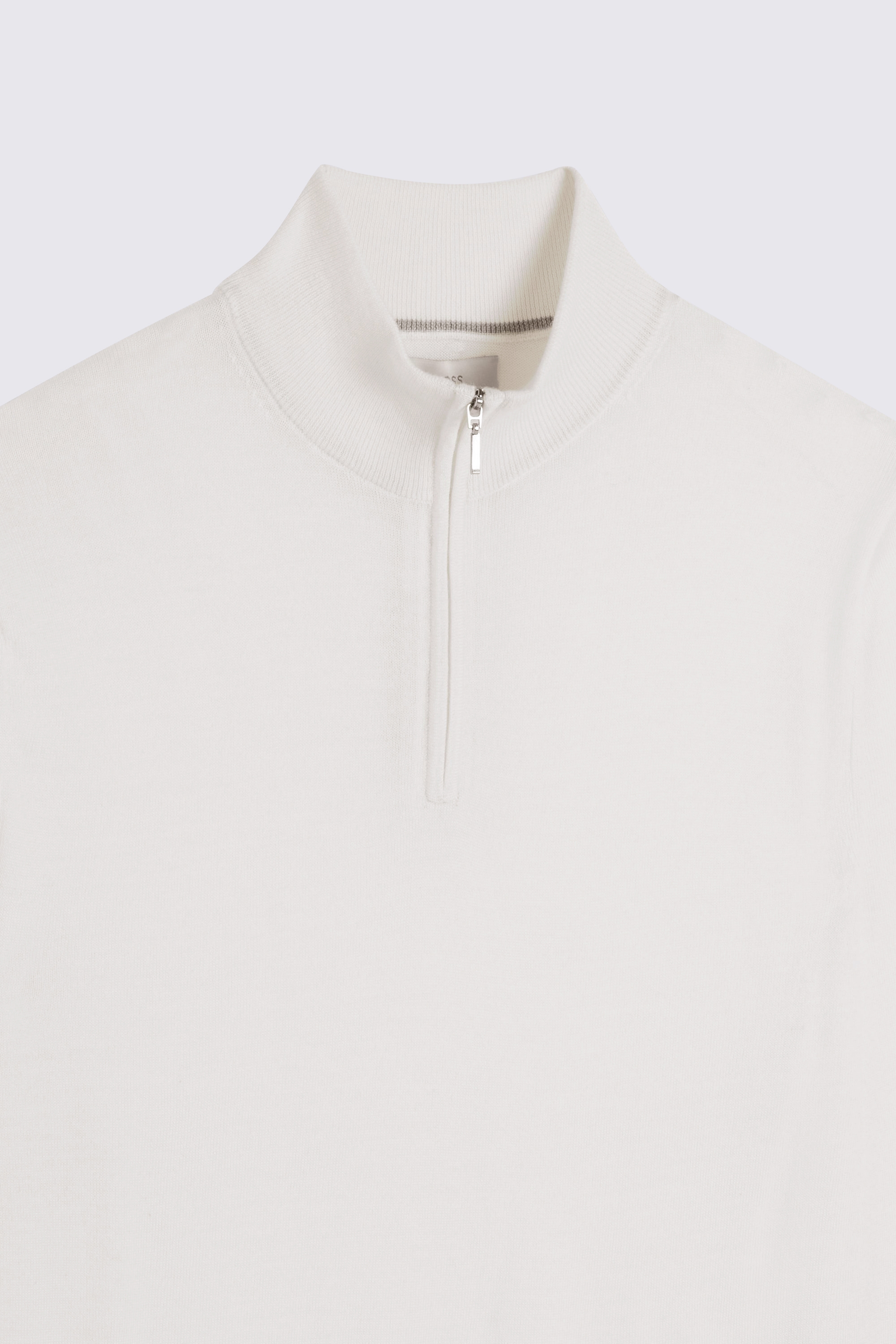 Winter White Merino Zip-Neck Jumper