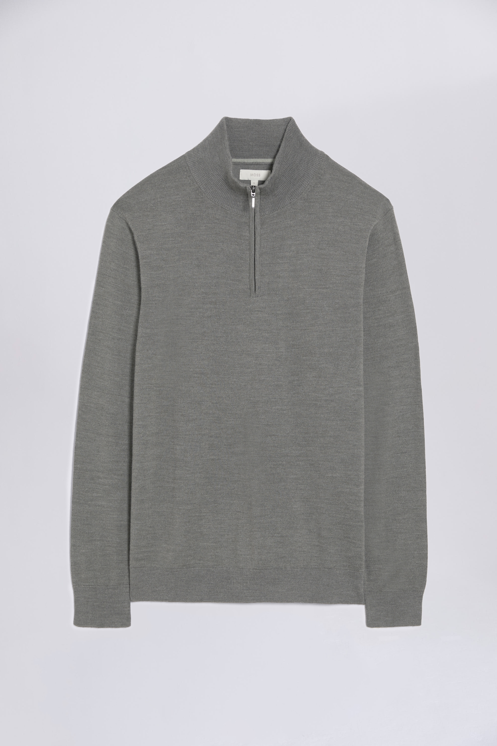 Khaki Merino Zip-Neck Jumper | Buy Online at Moss