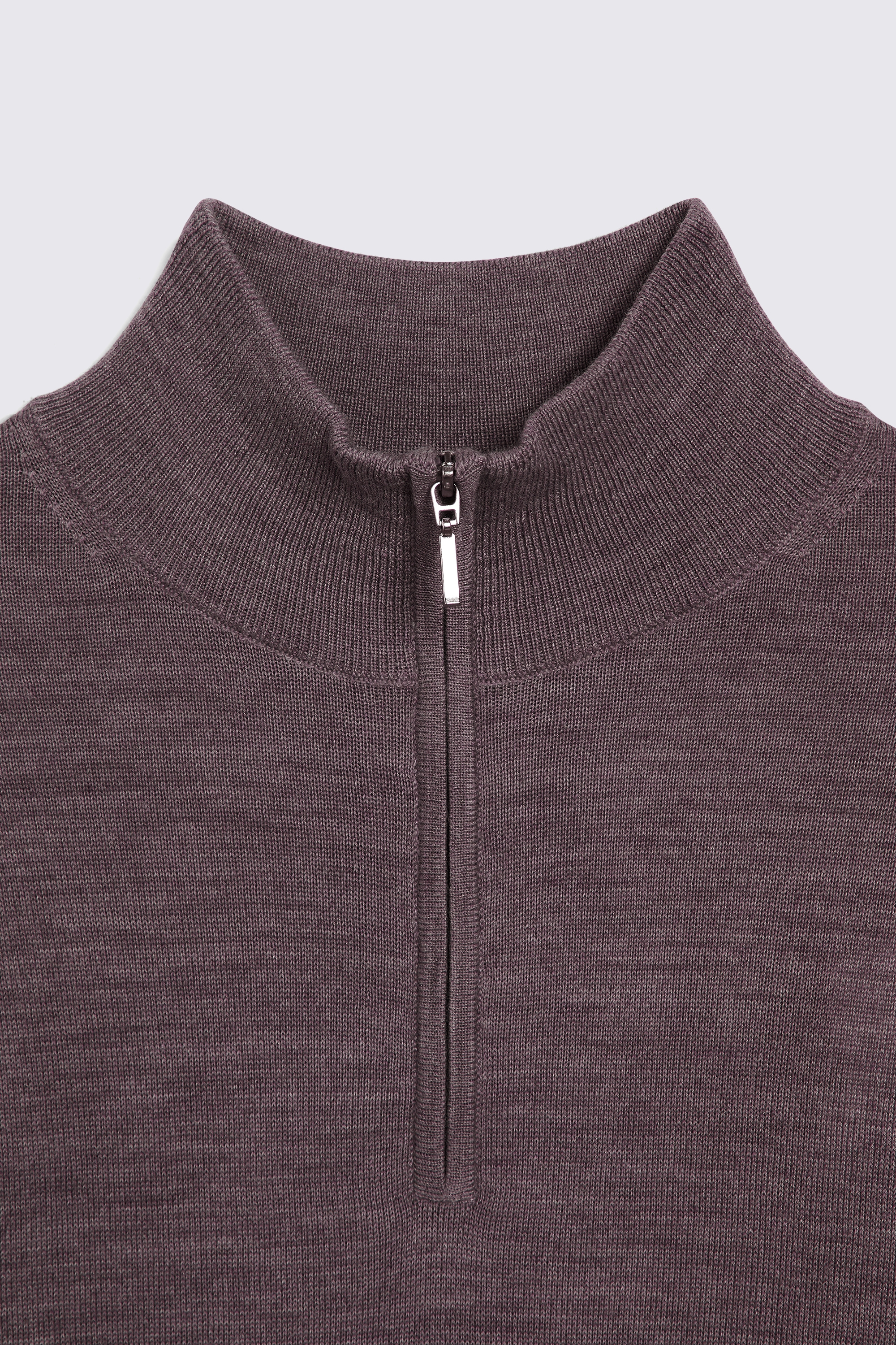 Brown Merino Zip-Neck Jumper | Buy Online at Moss