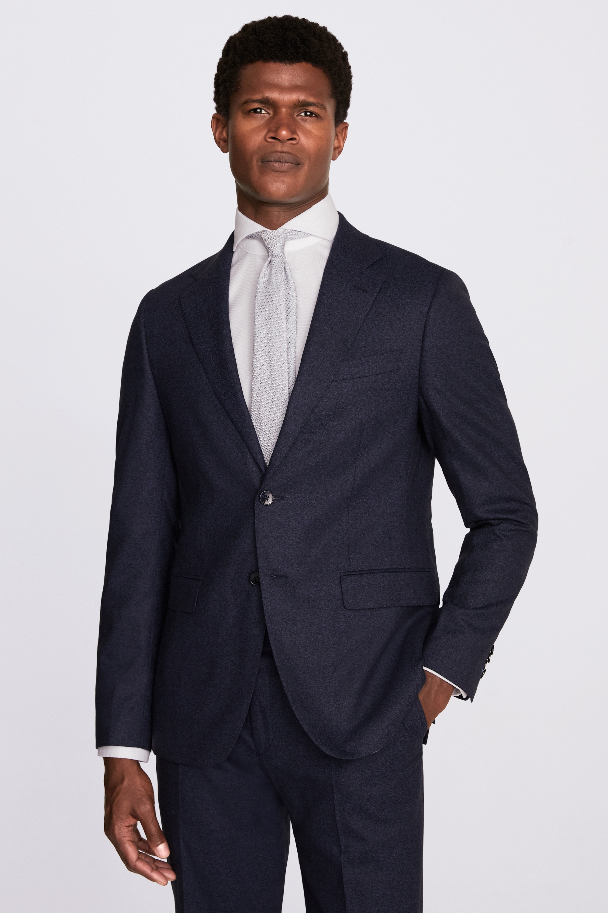 Italian Slim Fit Royal Blue Flannel Jacket | Buy Online at Moss