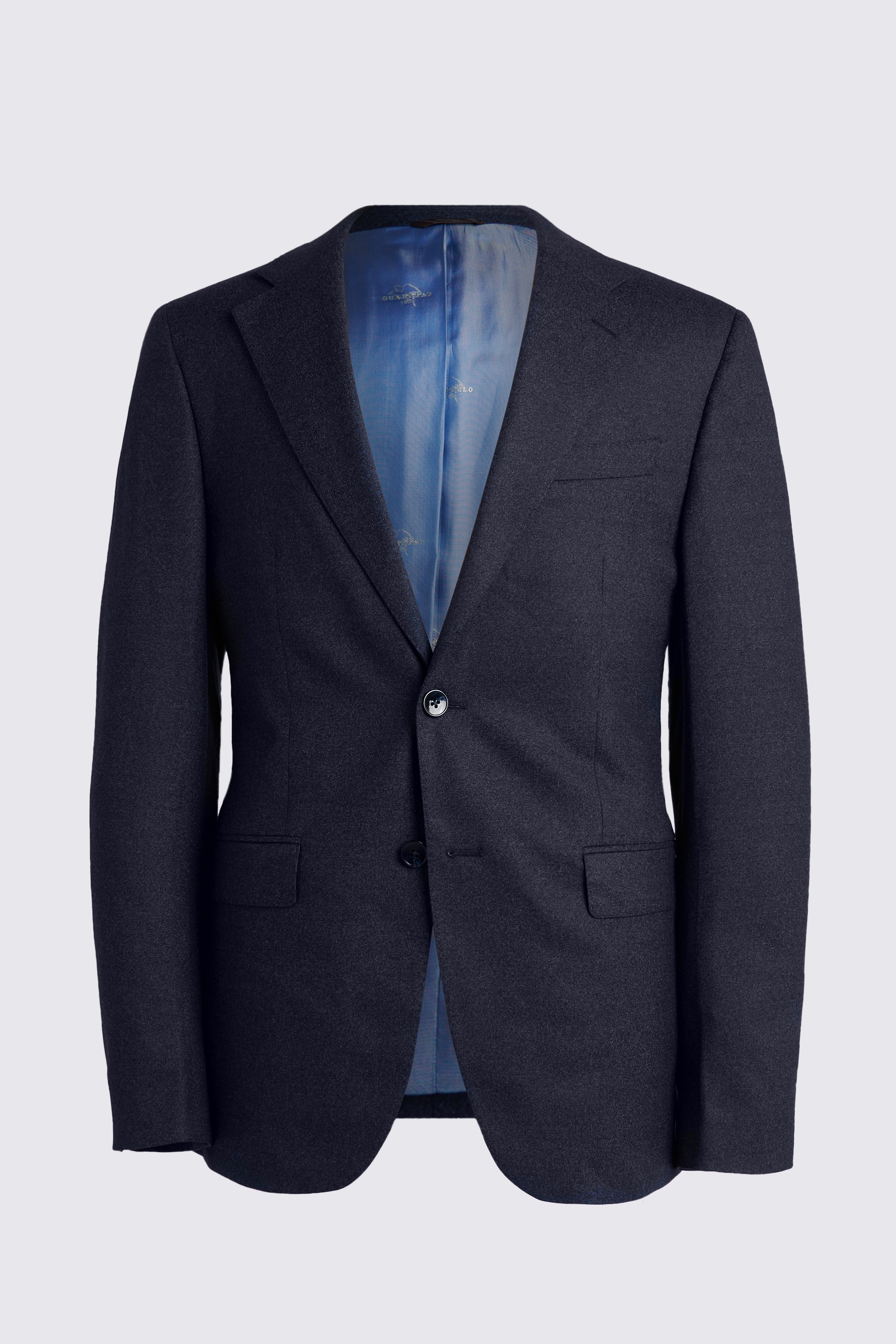 Italian Slim Fit Royal Blue Flannel Jacket