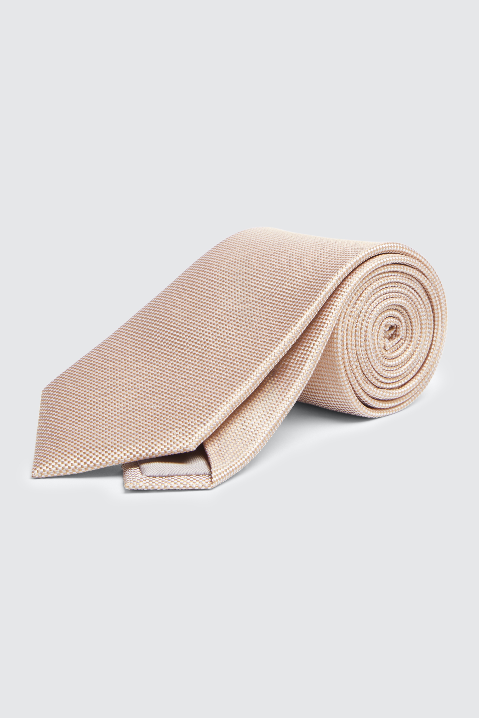 Plain Gold Natte Silk Tie