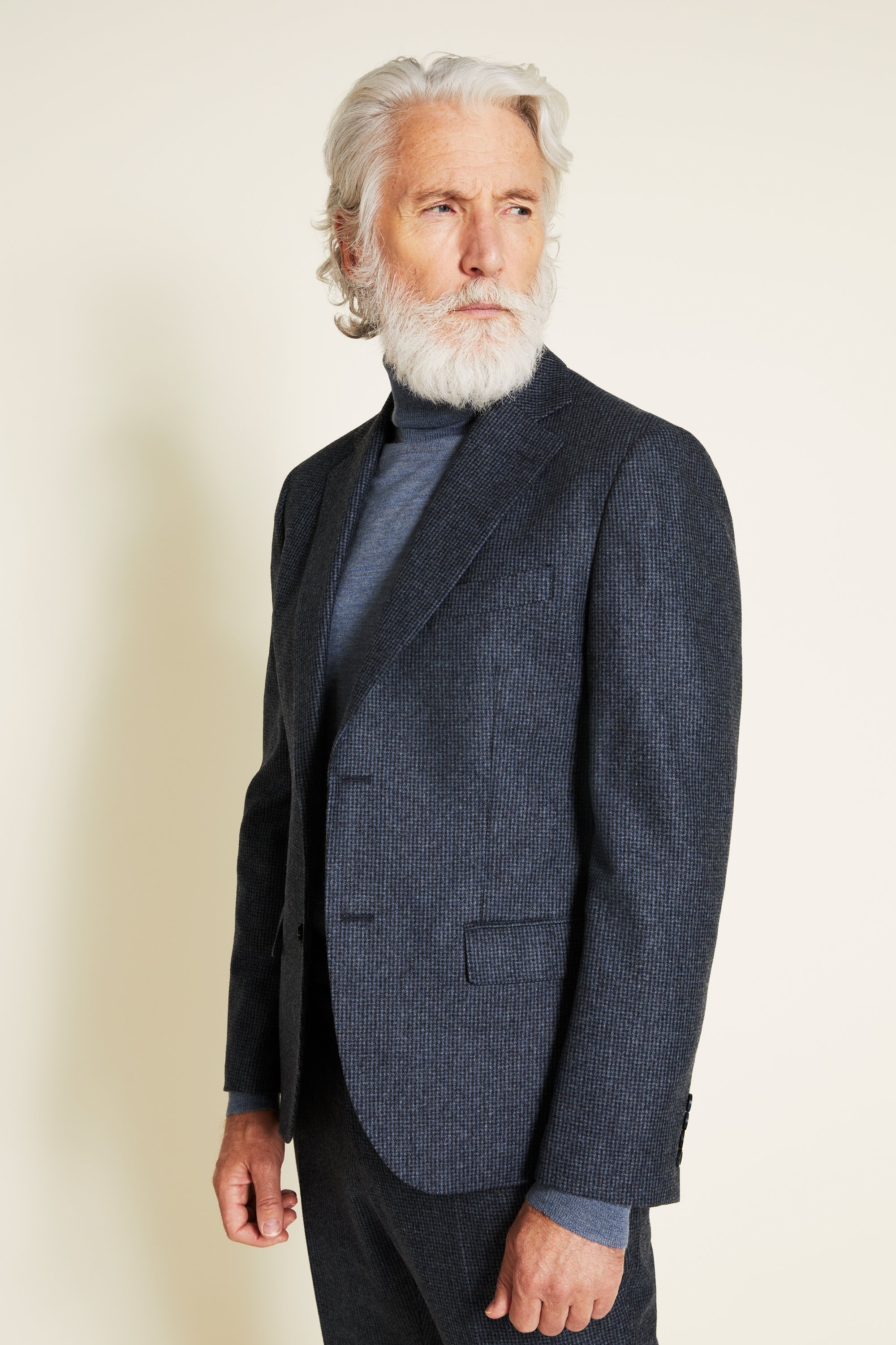 Tailored Fit Blue Puppytooth Jacket