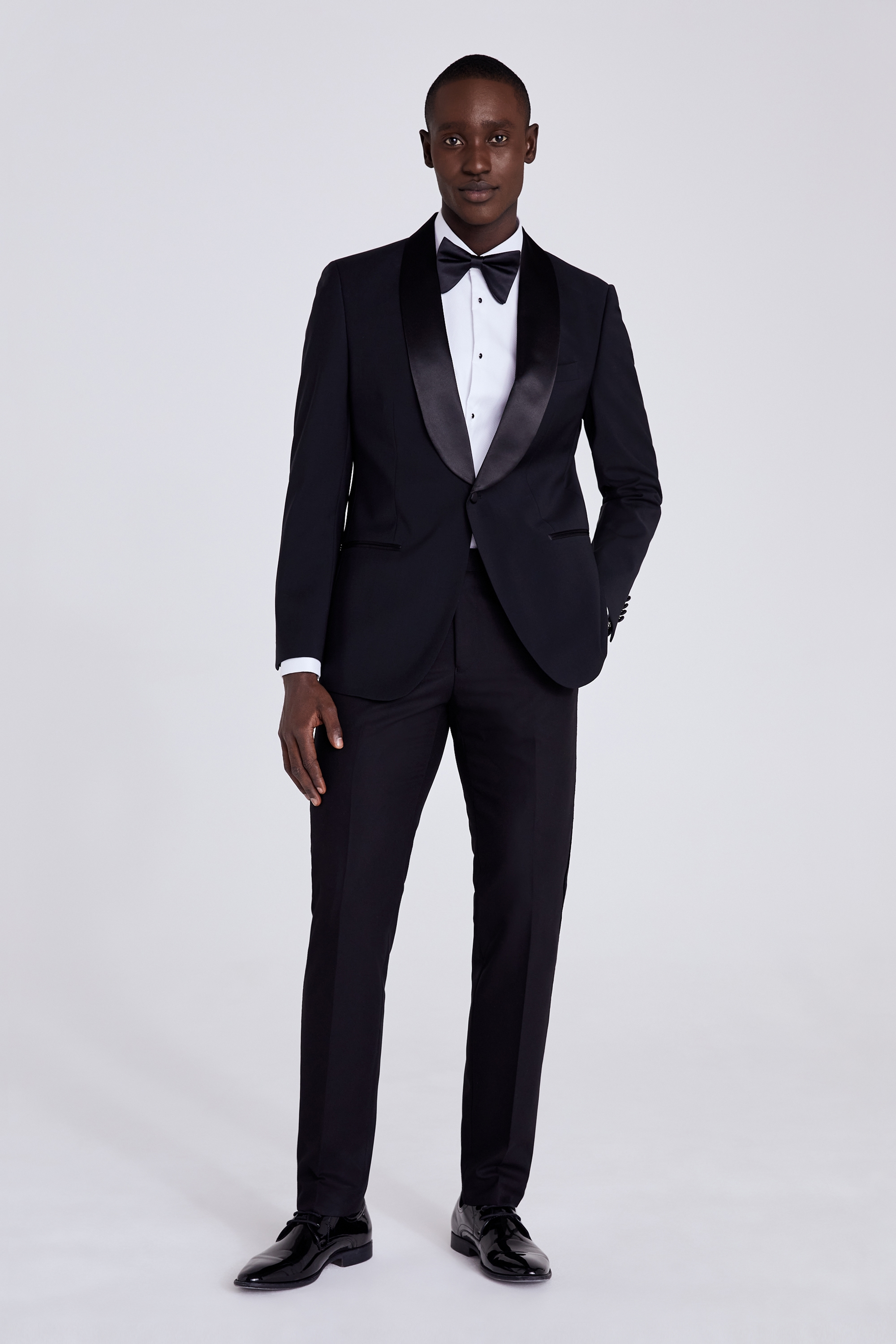 Slim Fit Black Shawl Lapel Tuxedo | Buy Online at Moss