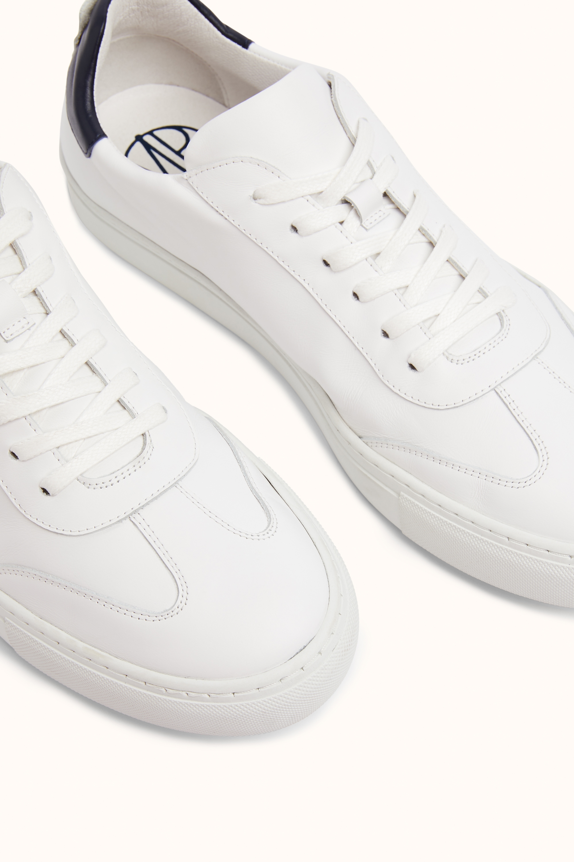 Dalston White Leather Smart Trainers
