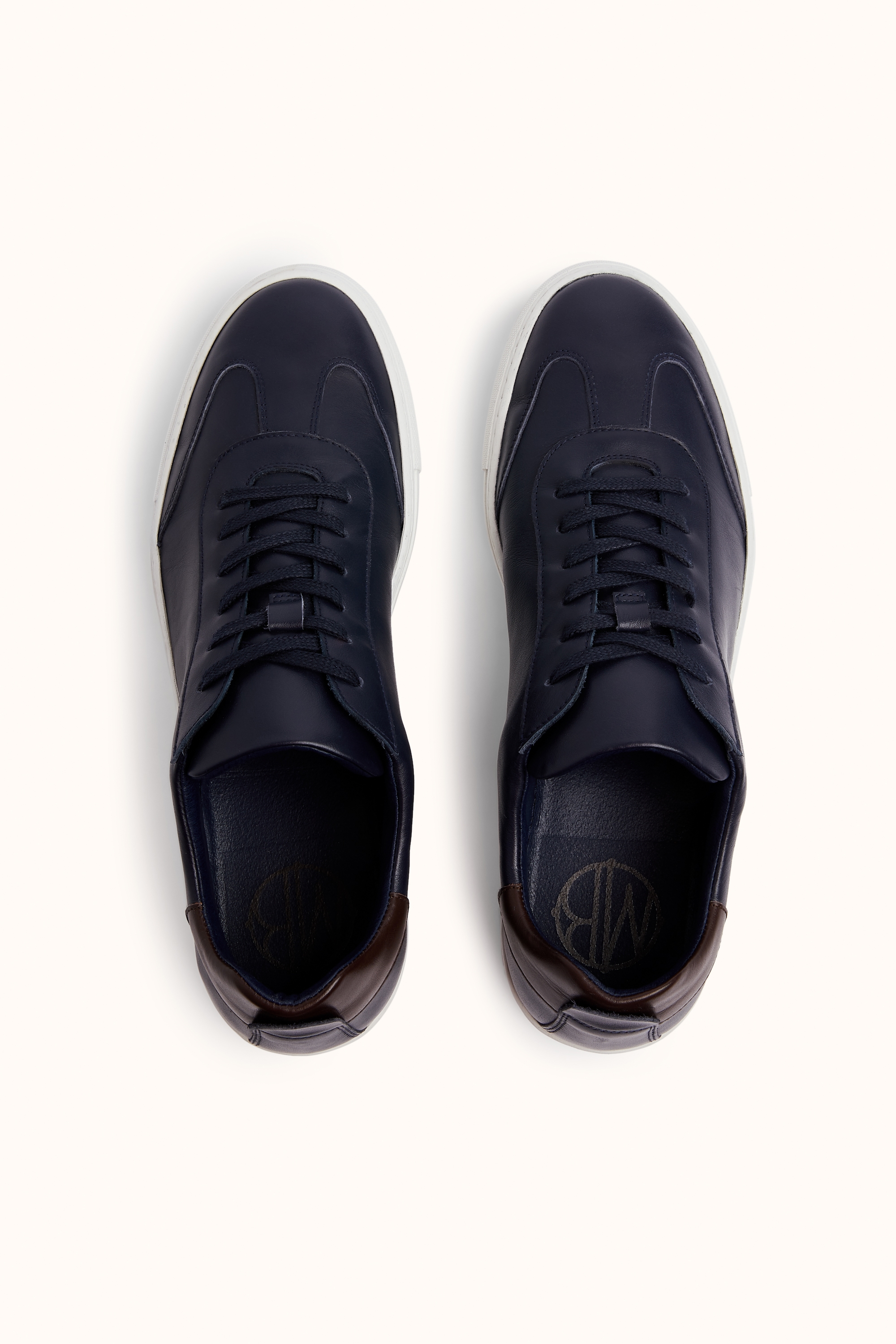 Dalston Navy Leather Smart Trainer