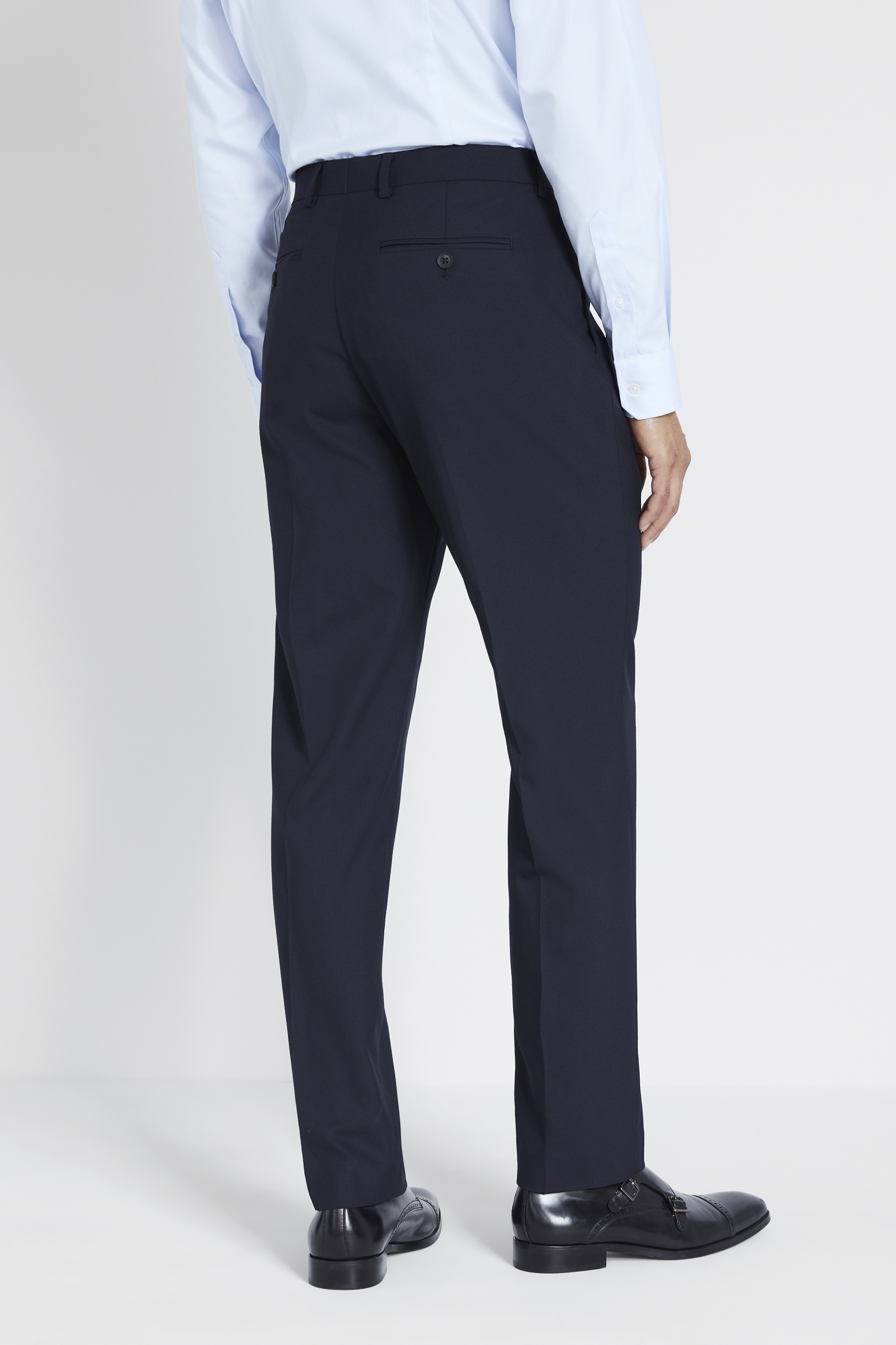 Regular Fit Navy Trousers | Buy Online at Moss