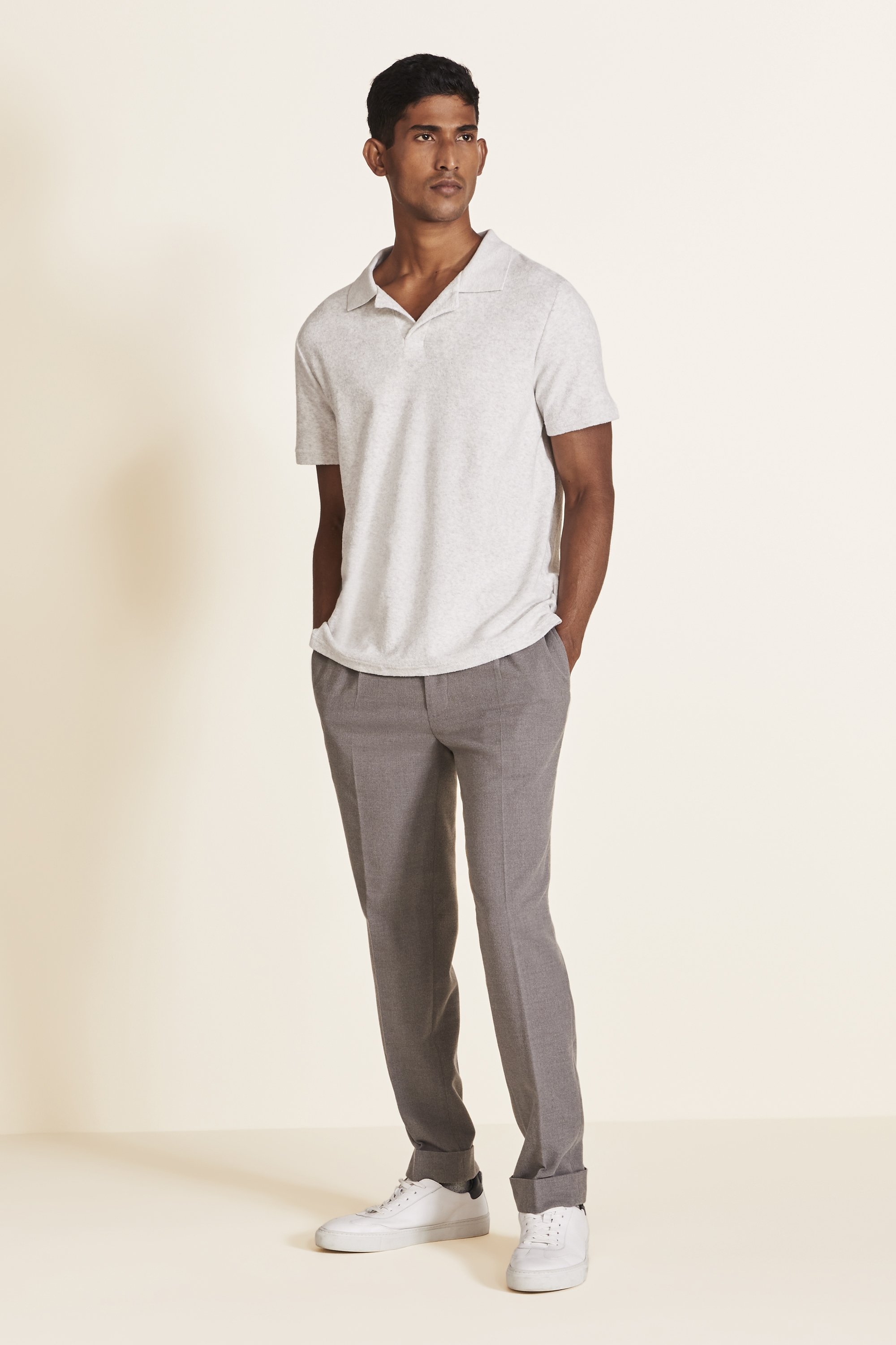 Tailored Fit Grey Stripe Pants