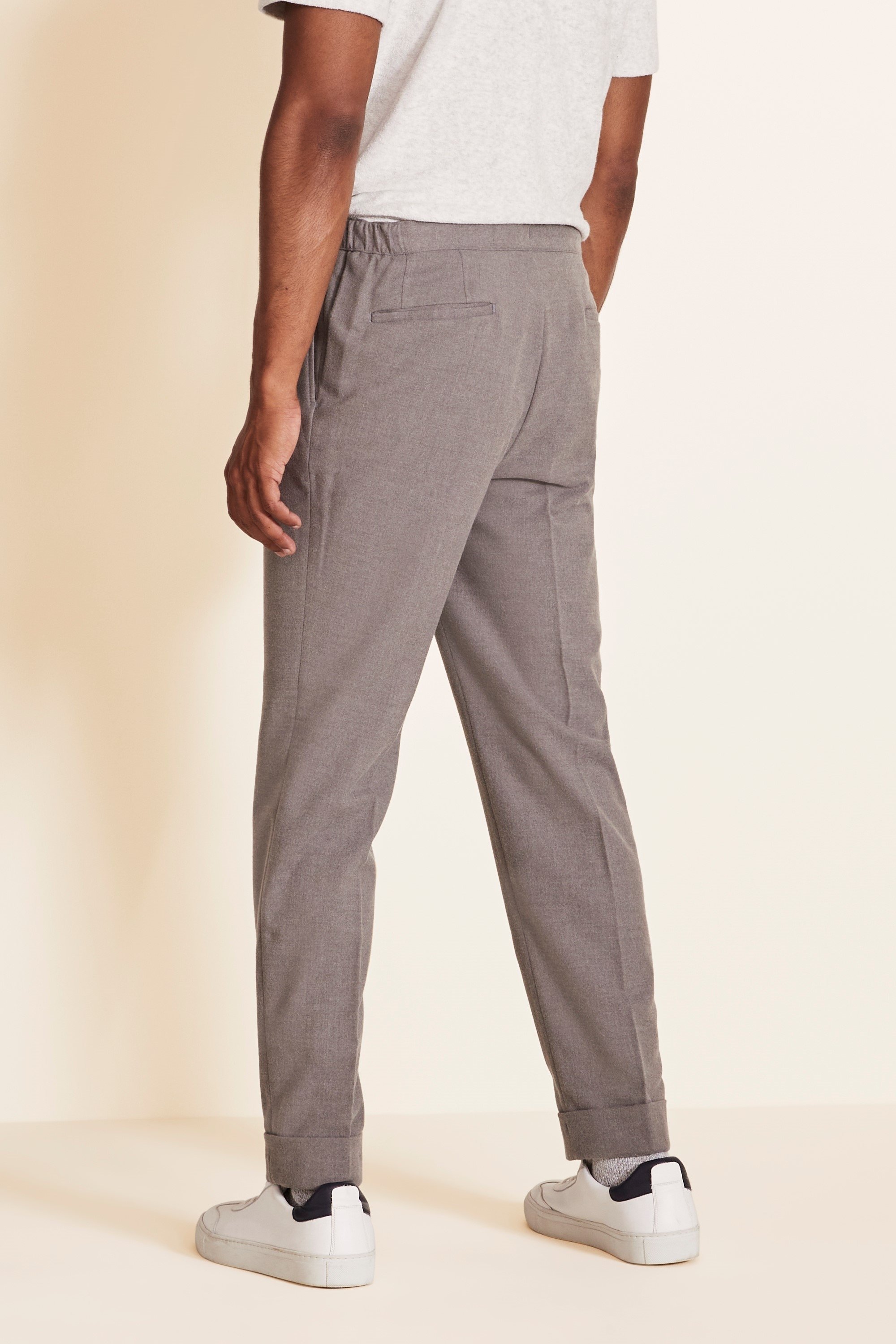 Tailored Fit Grey Stripe Pants