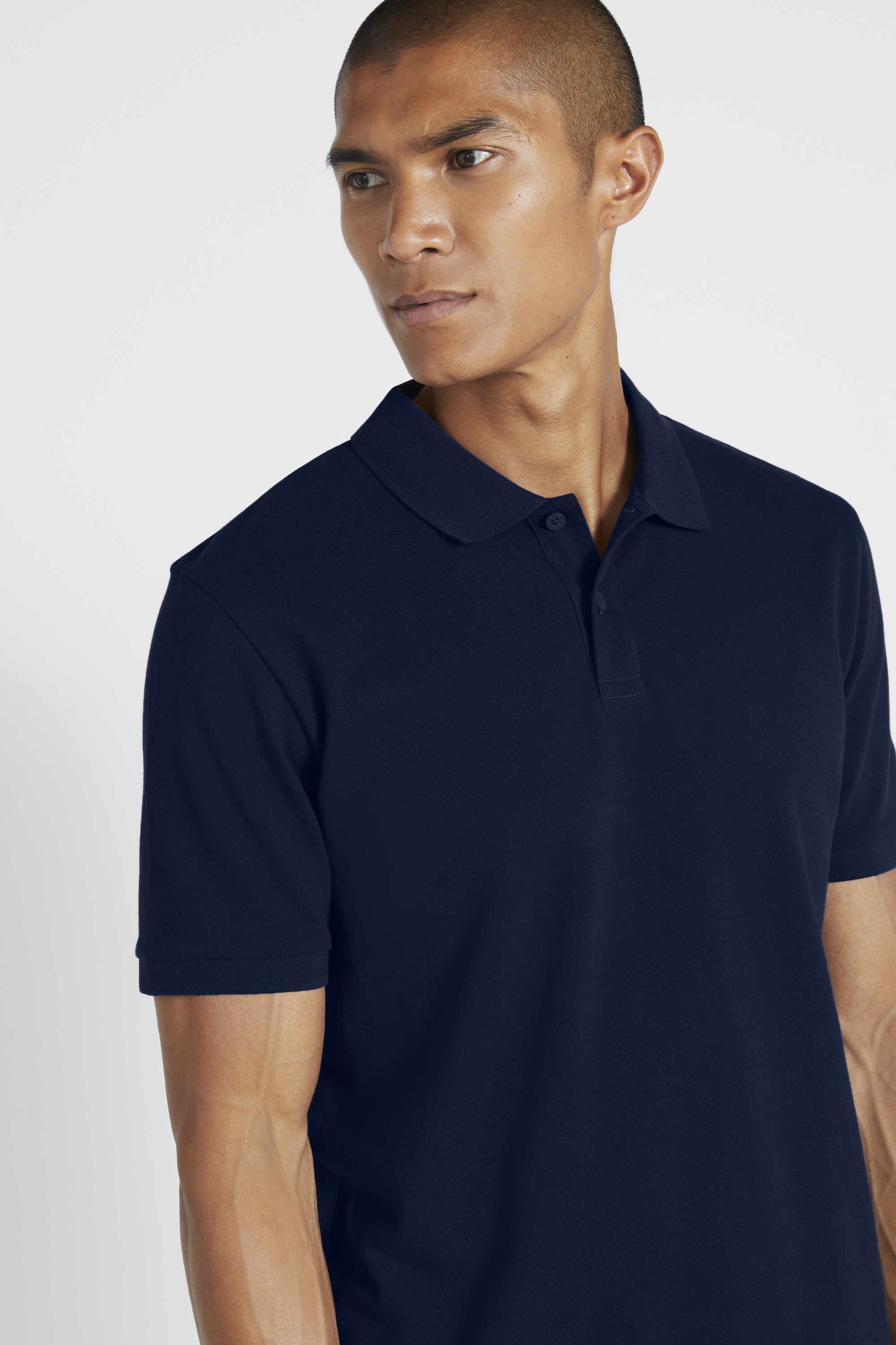Navy Pique Polo Shirt Buy at Moss | Online