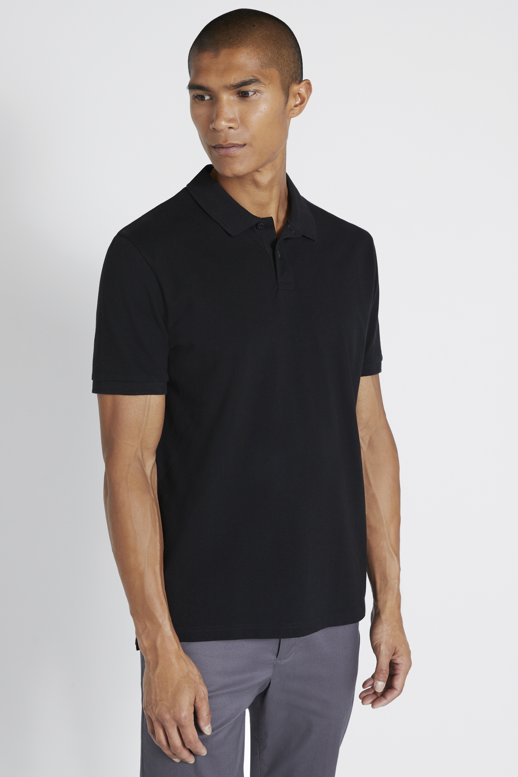 Black Pique Polo Shirt | Buy Online at Moss