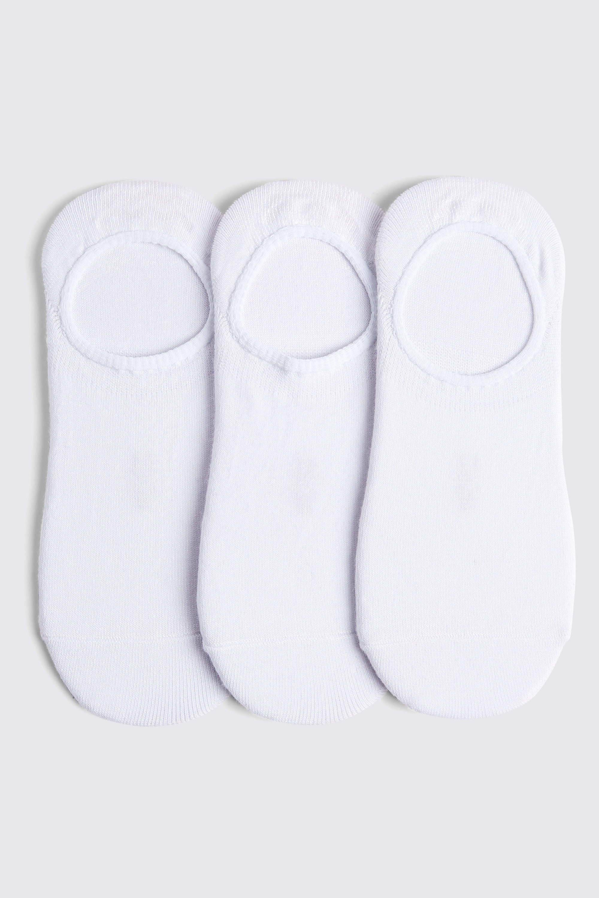 White 3-Pack Bamboo Trainer Socks