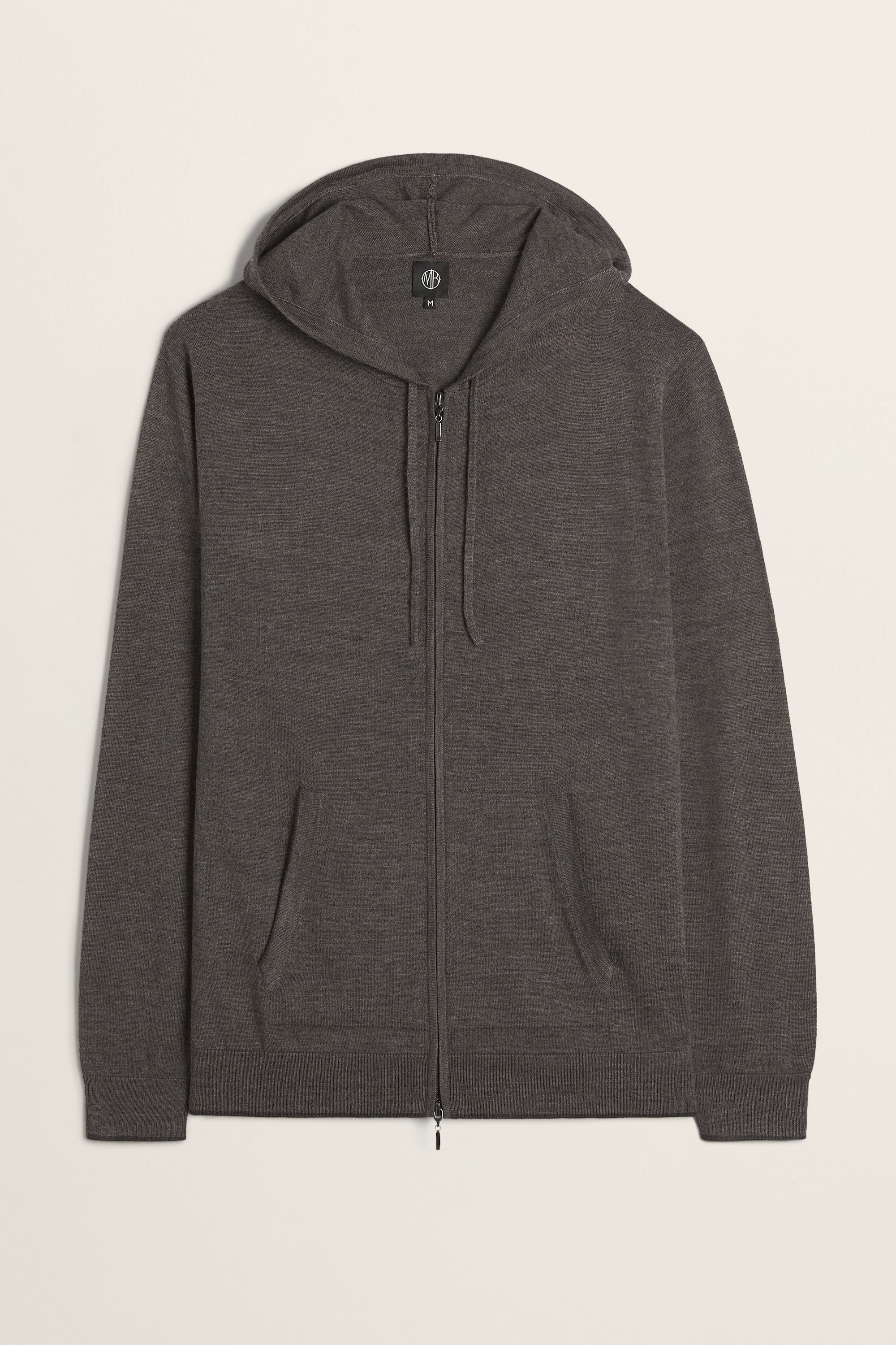 Cappuccino Merino-Blend Zip-Up Hoodie