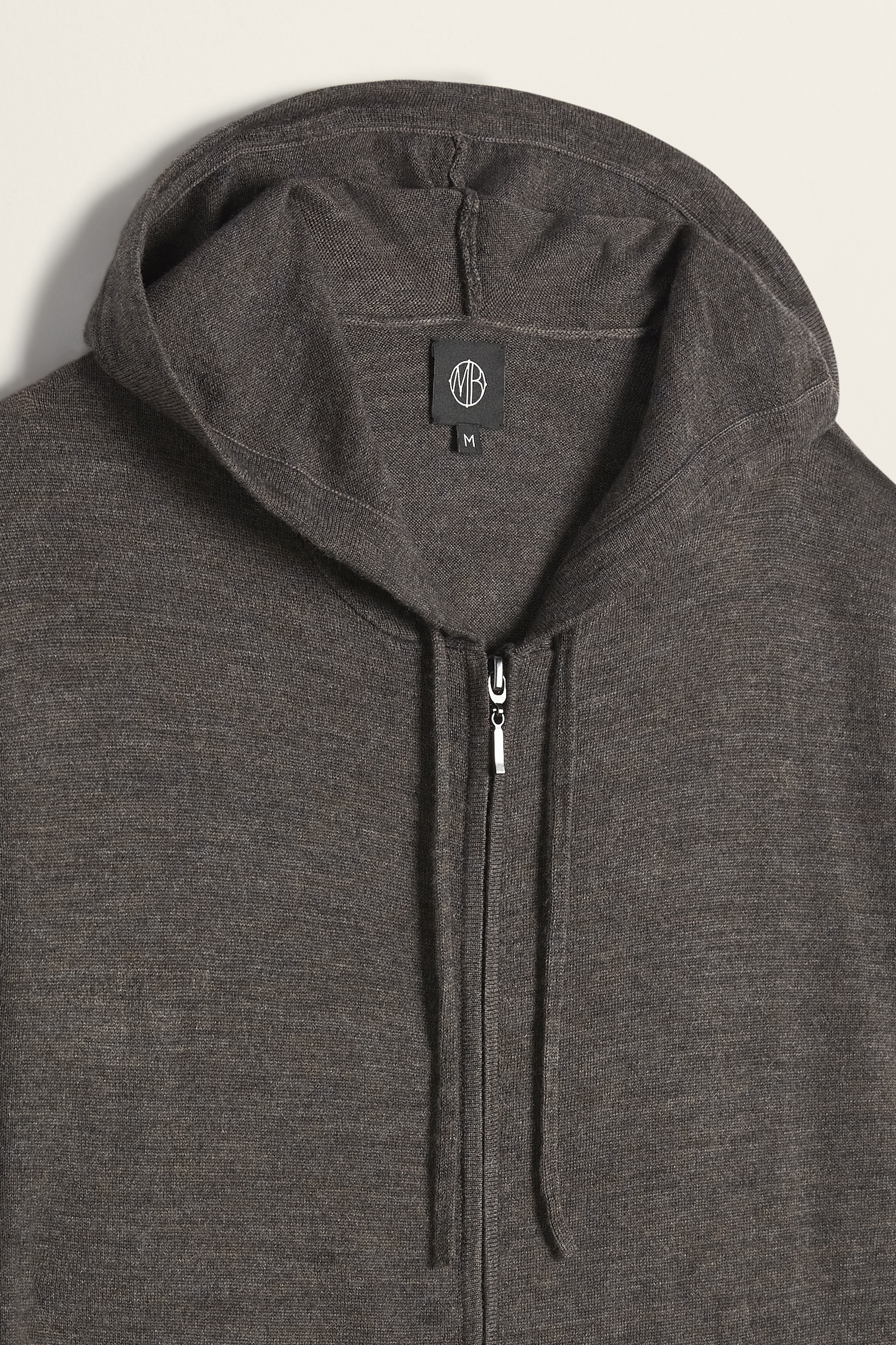 Cappuccino Merino-Blend Zip-Up Hoodie