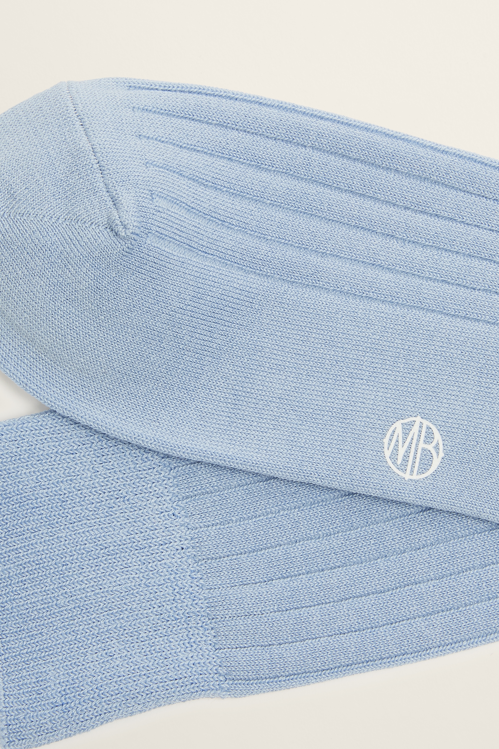 Pale Blue Fine Ribbed Sock