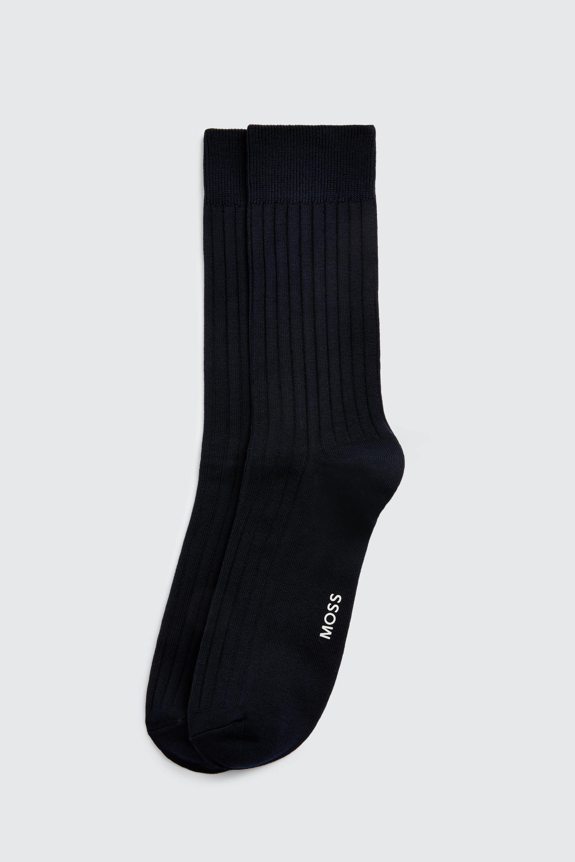 Navy Fine Ribbed Socks | Buy Online at Moss