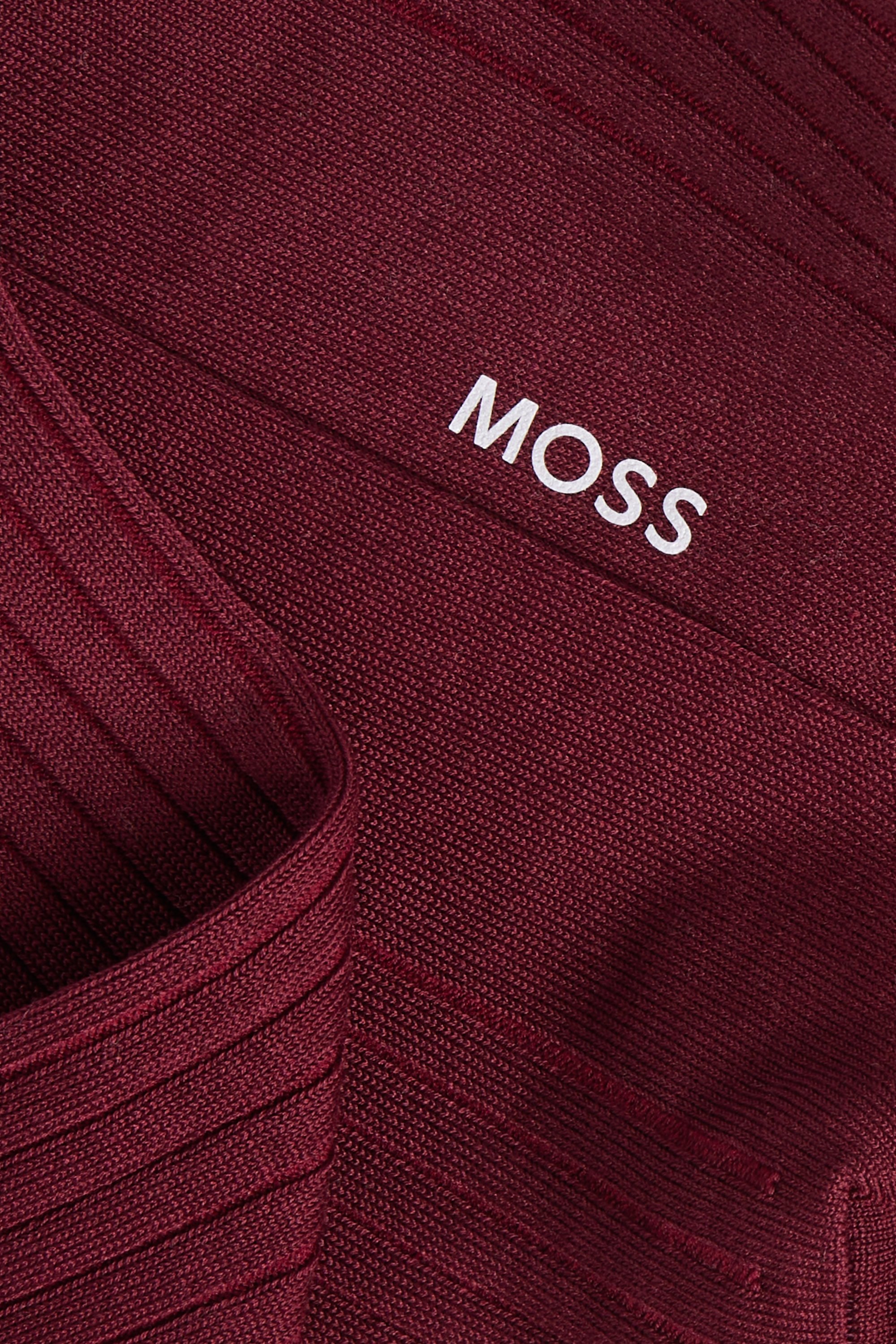 Burgundy Fine Ribbed Socks