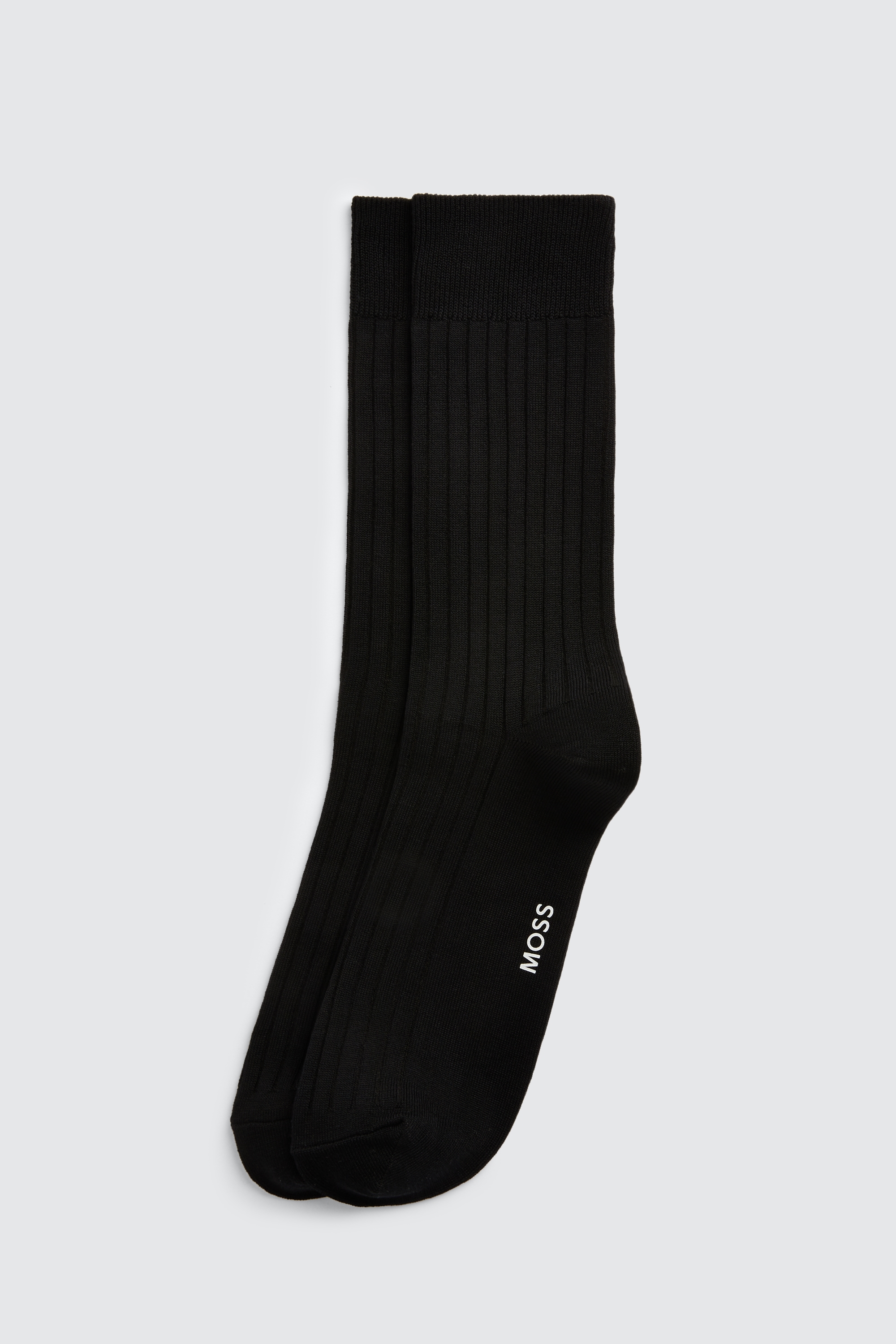 Black Fine Ribbed Socks | Buy Online at Moss