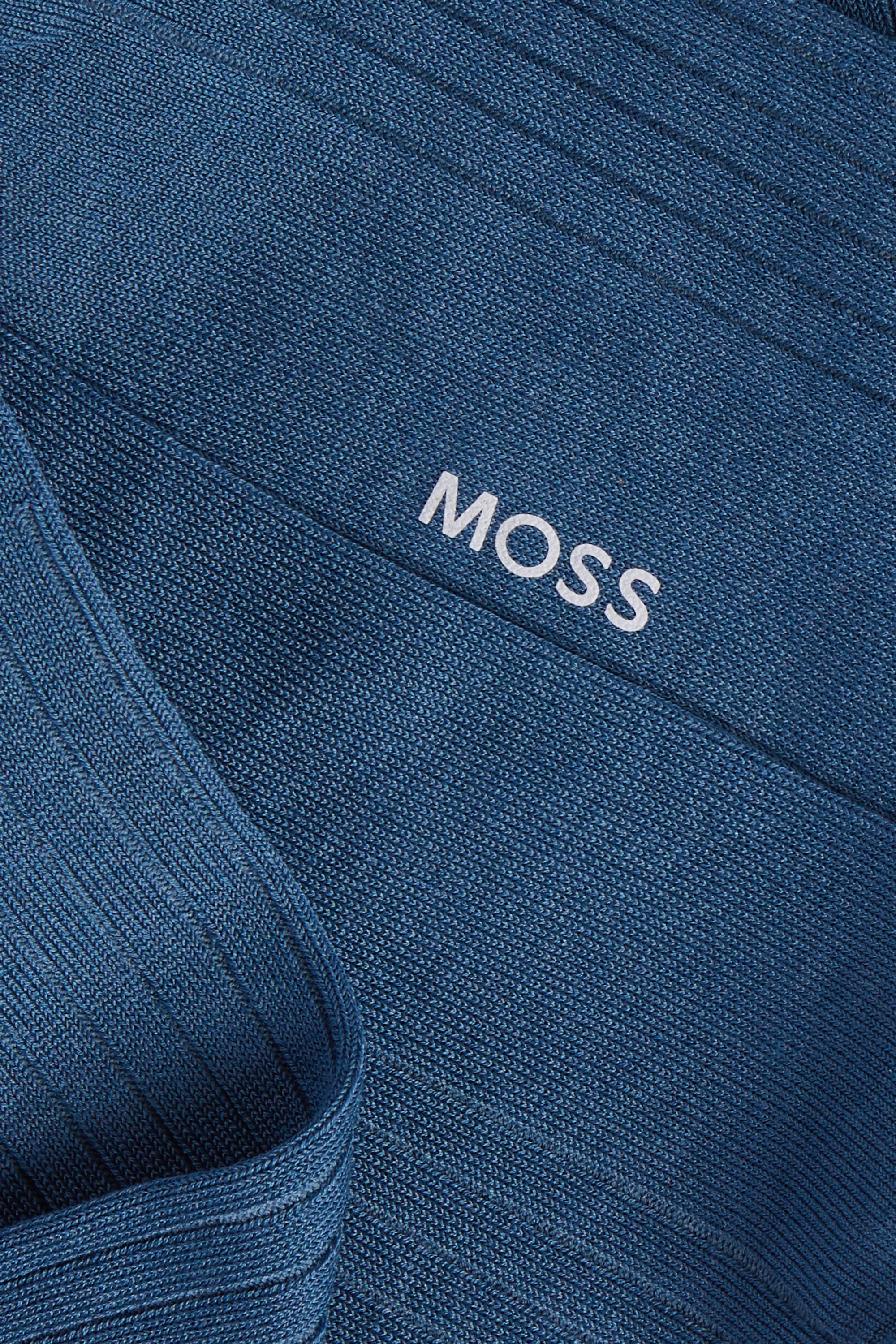 Moonlight Blue Fine Ribbed Socks