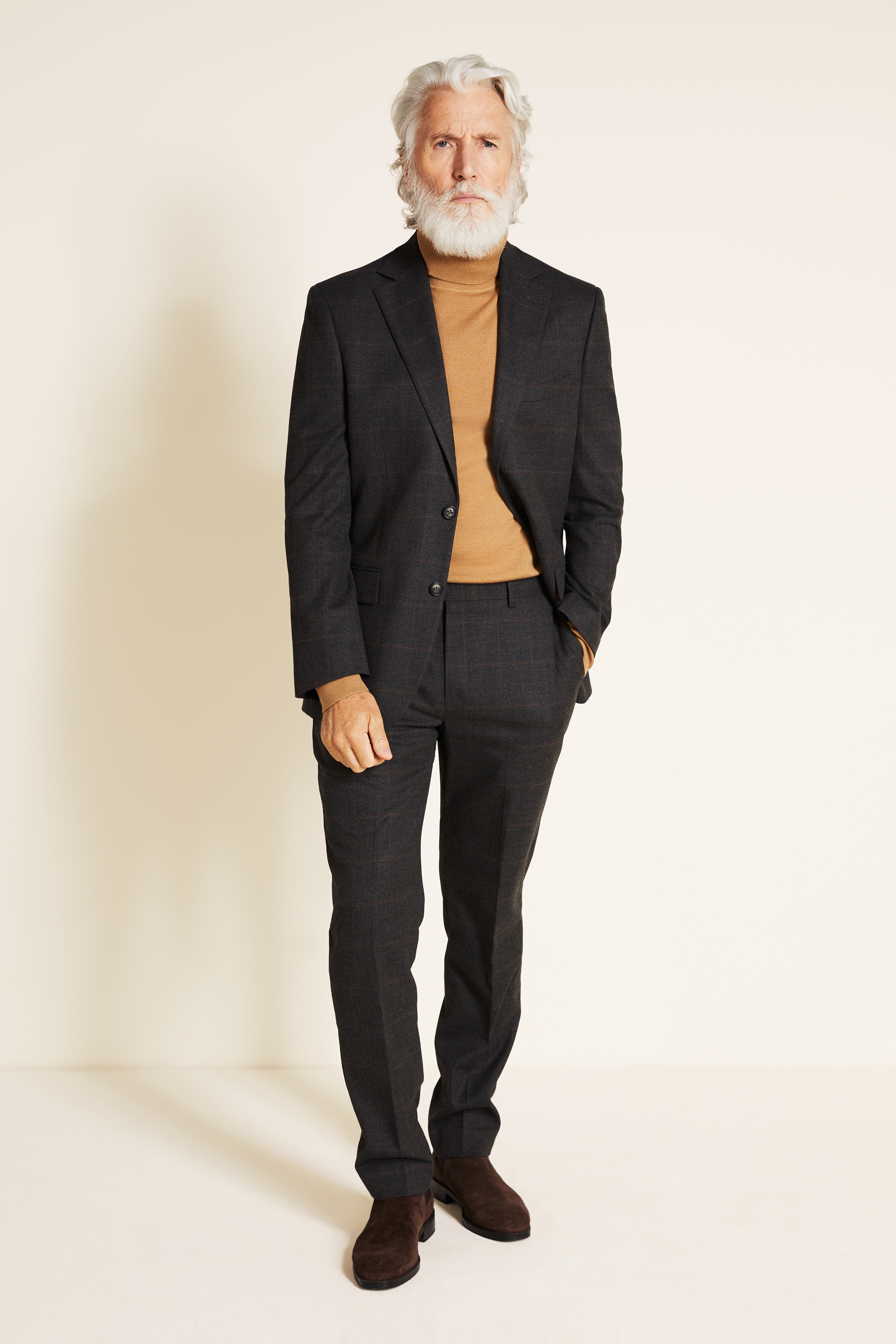 Tailored Fit Charcoal Check Jacket