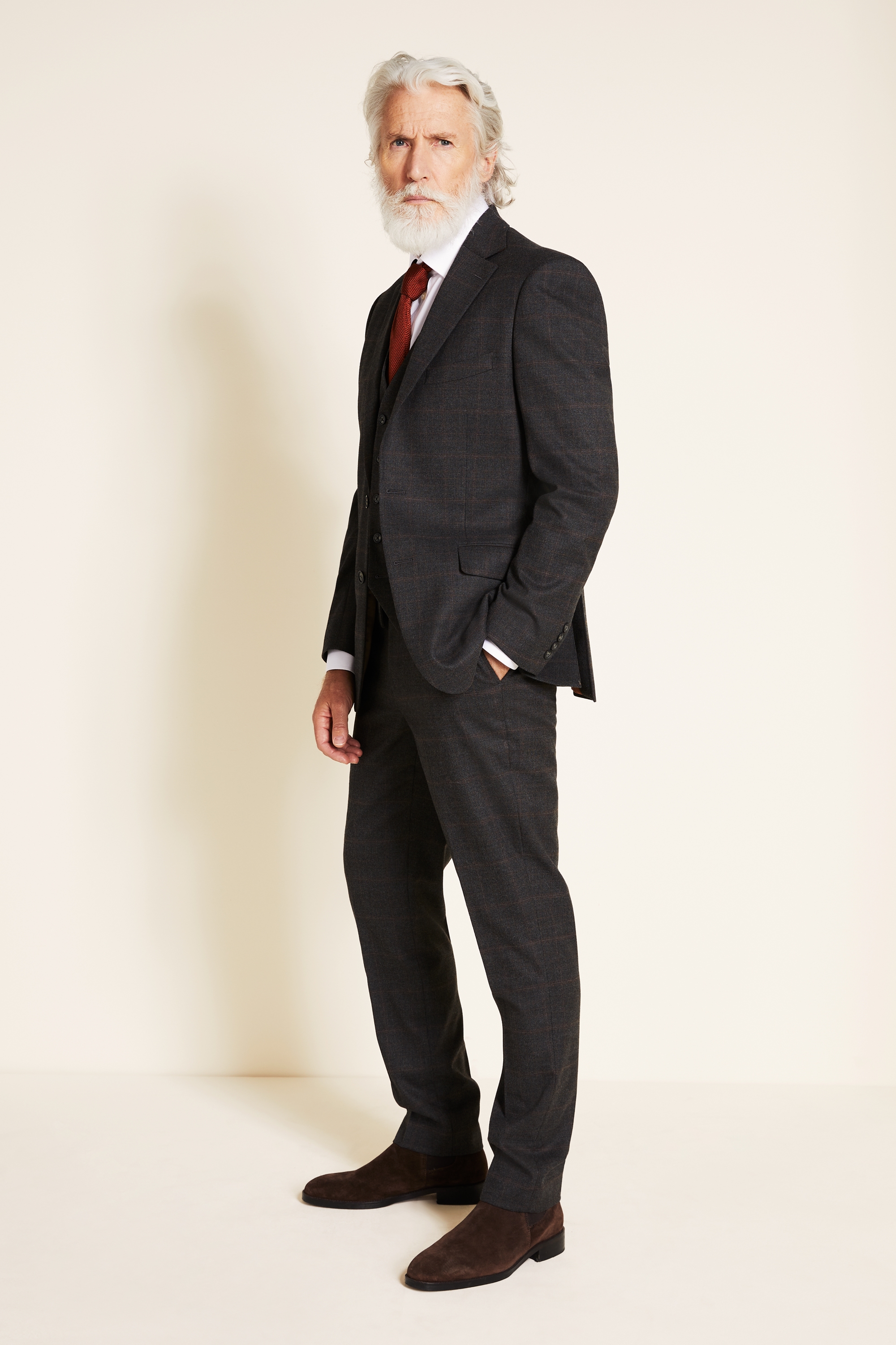 Tailored Fit Charcoal Check Jacket