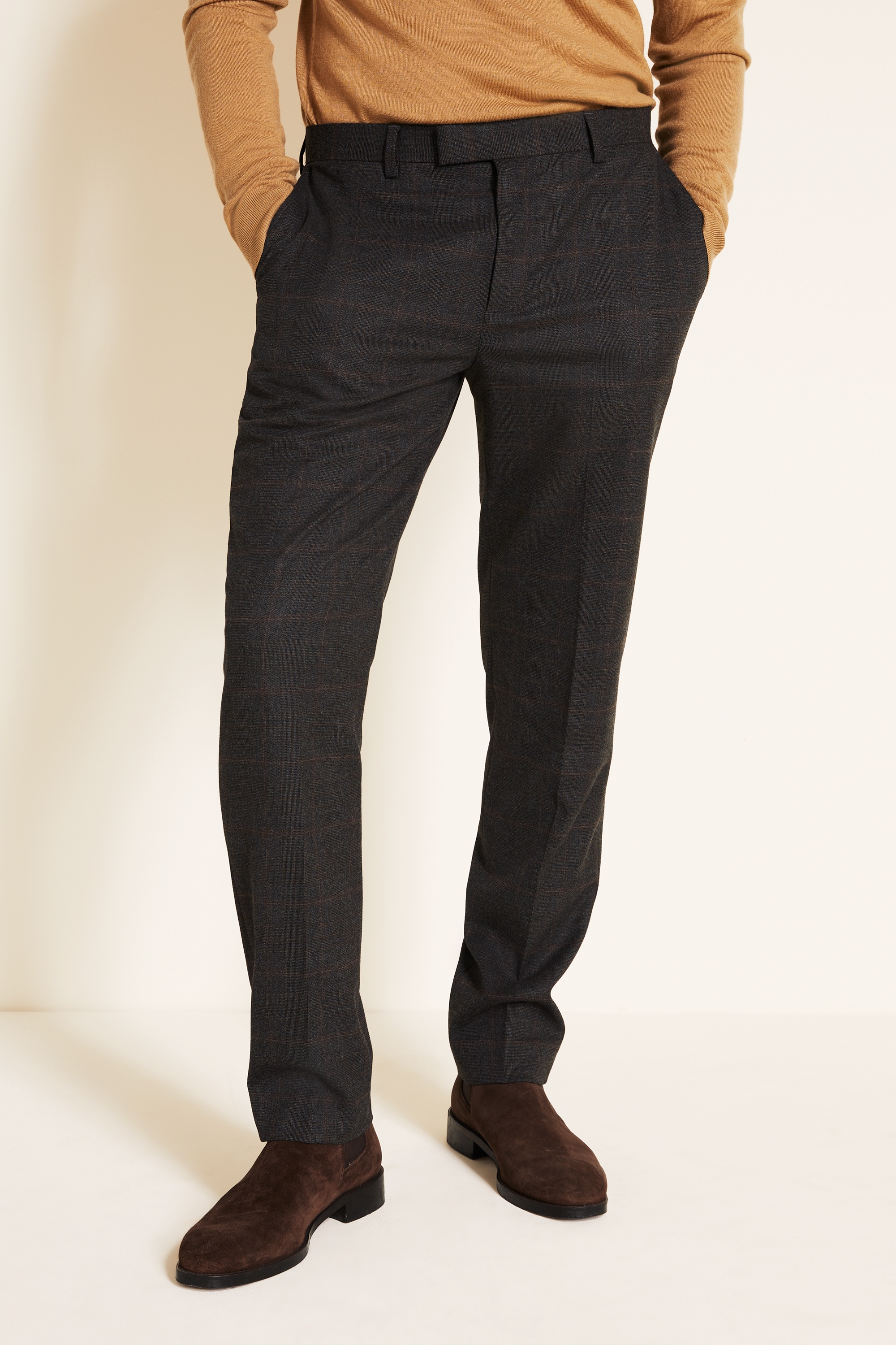 Tailored Fit Charcoal Check Jacket