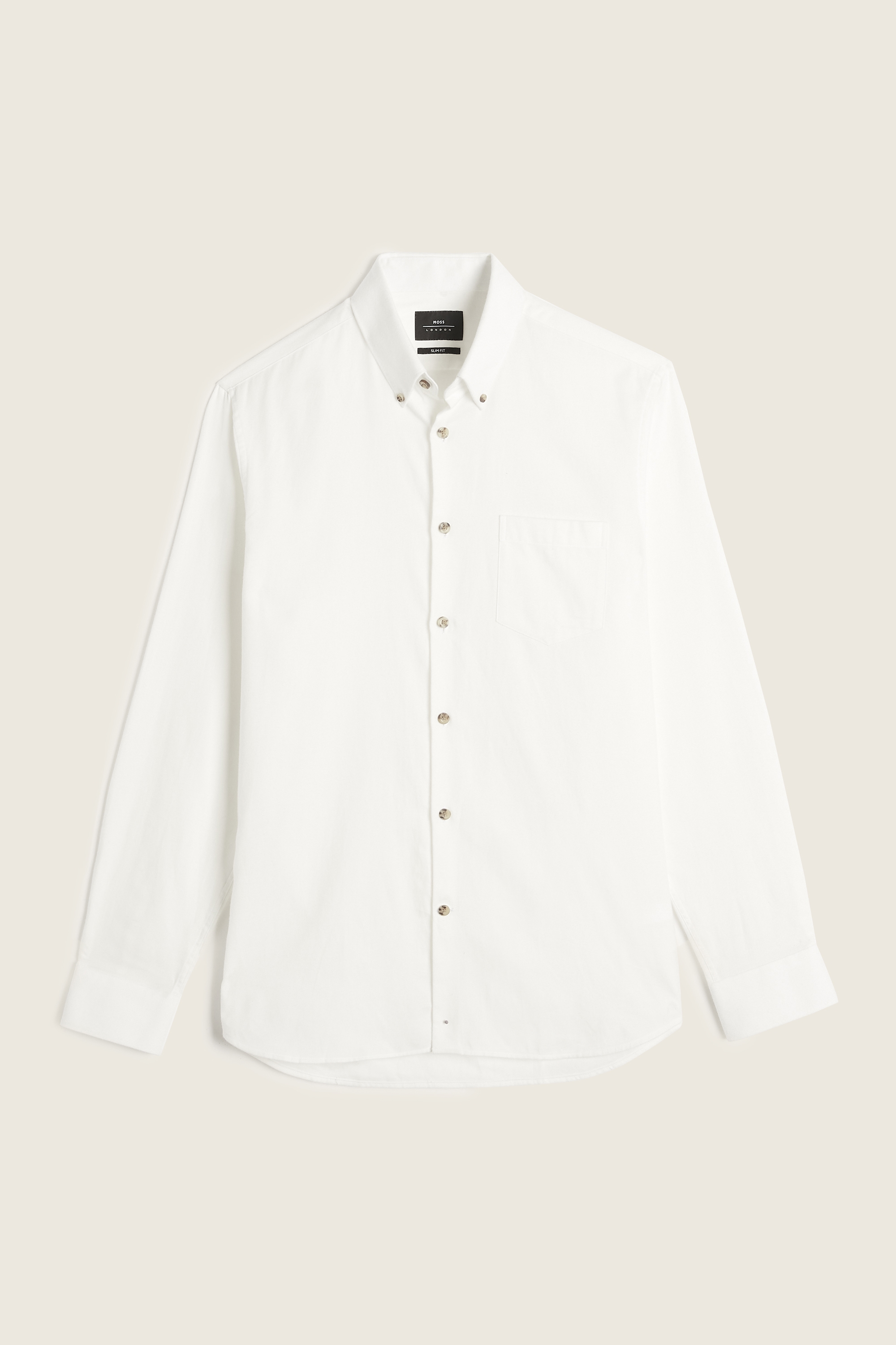 Slim Fit Ecru Brushed Shirt