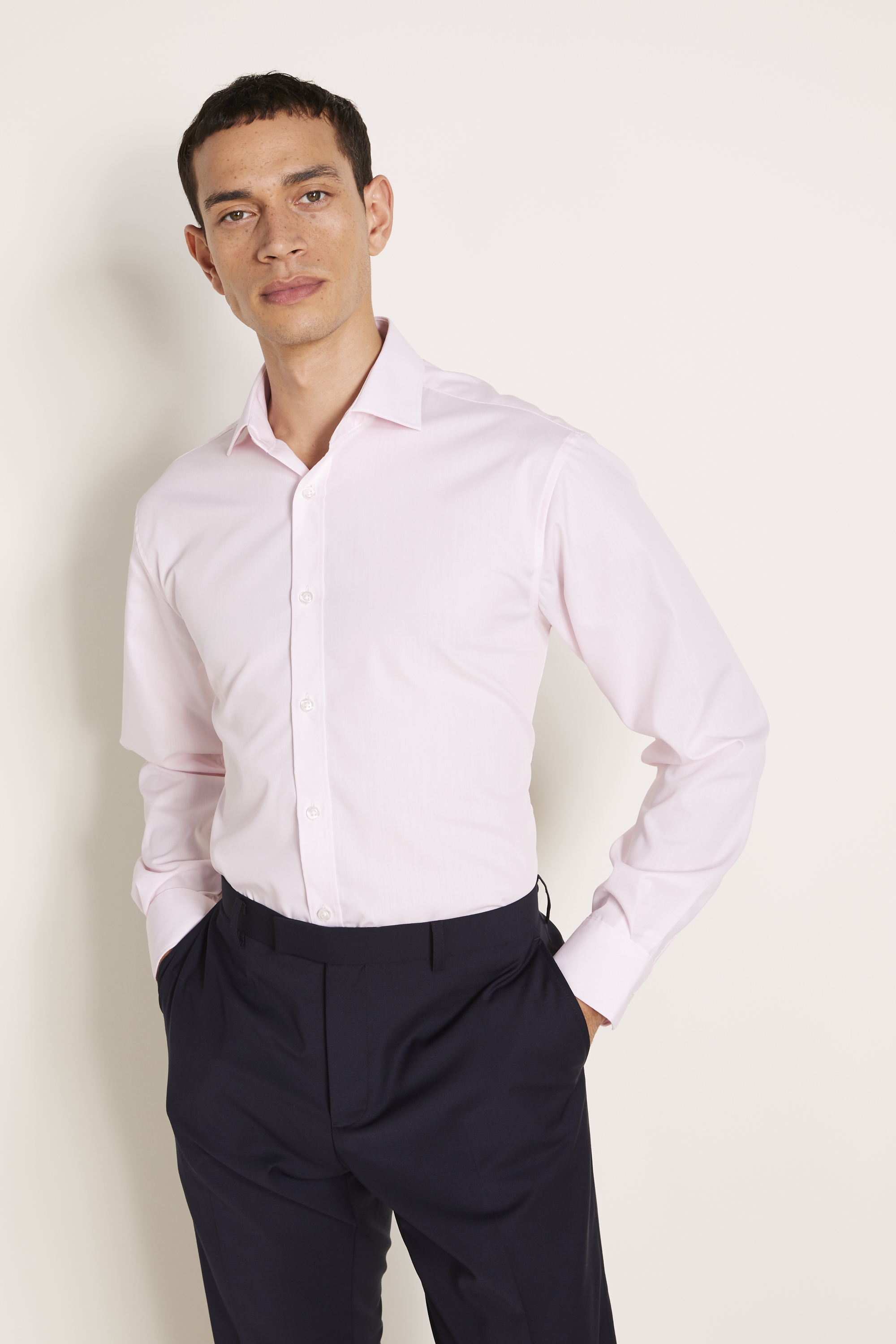 Regular Fit Pink Poplin Shirt | Buy Online at Moss
