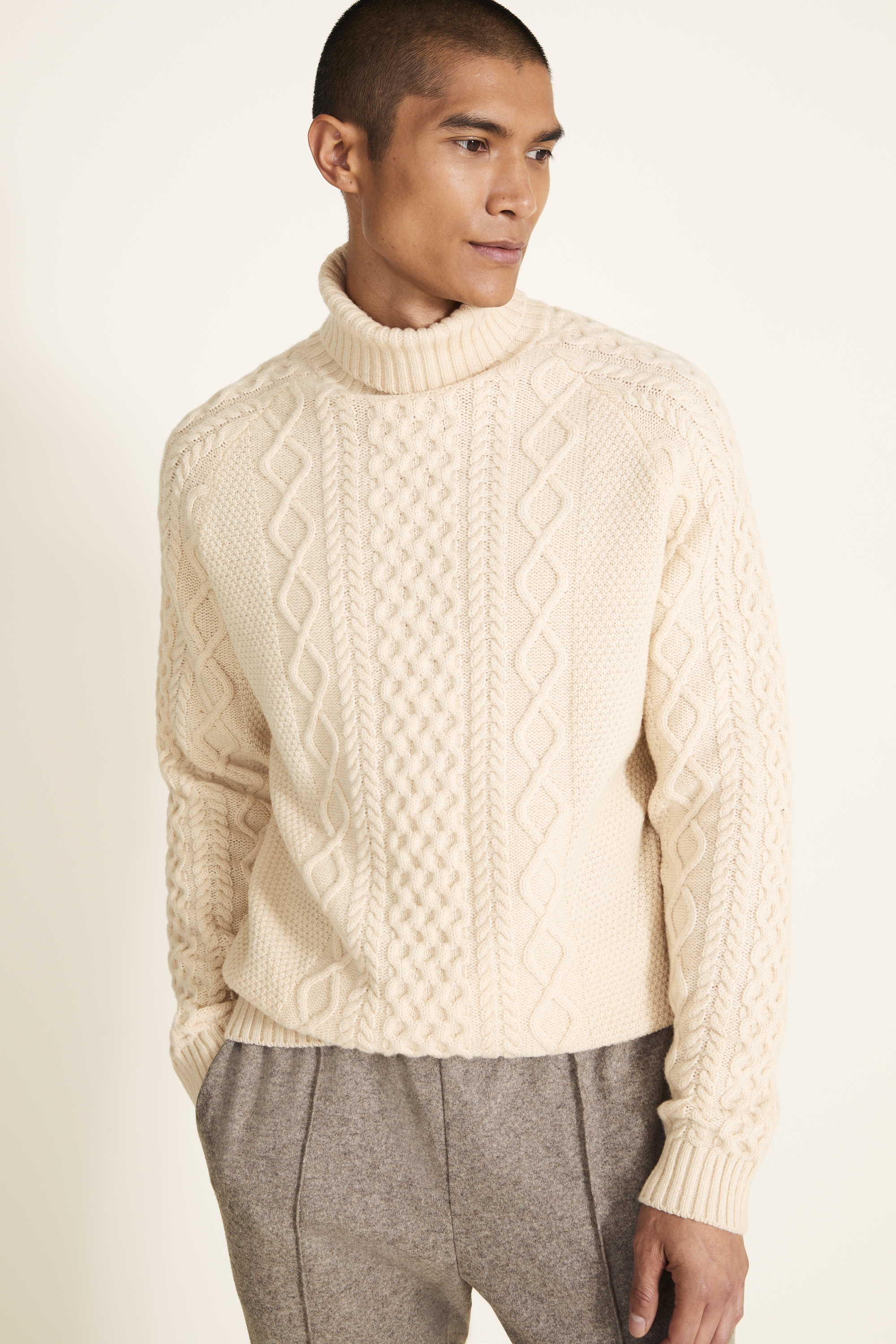 cable polo neck jumper