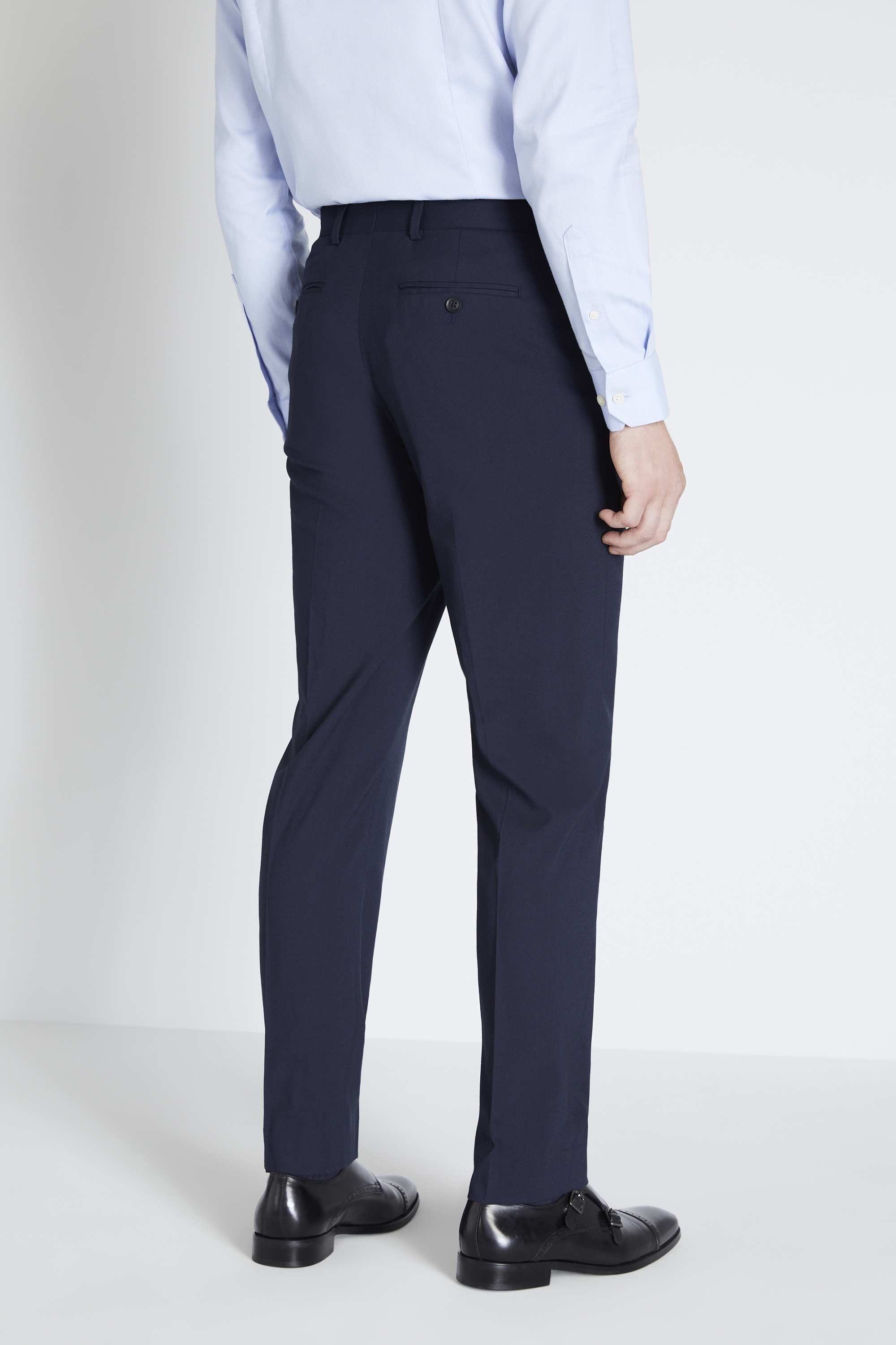 Regular Fit Blue Sharkskin Trousers | Buy Online at Moss