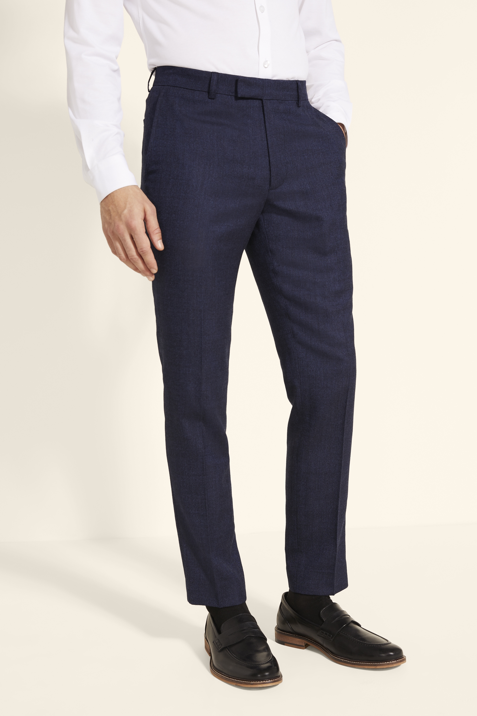 Slim Fit Blue Flannel Trouser | Buy Online at Moss