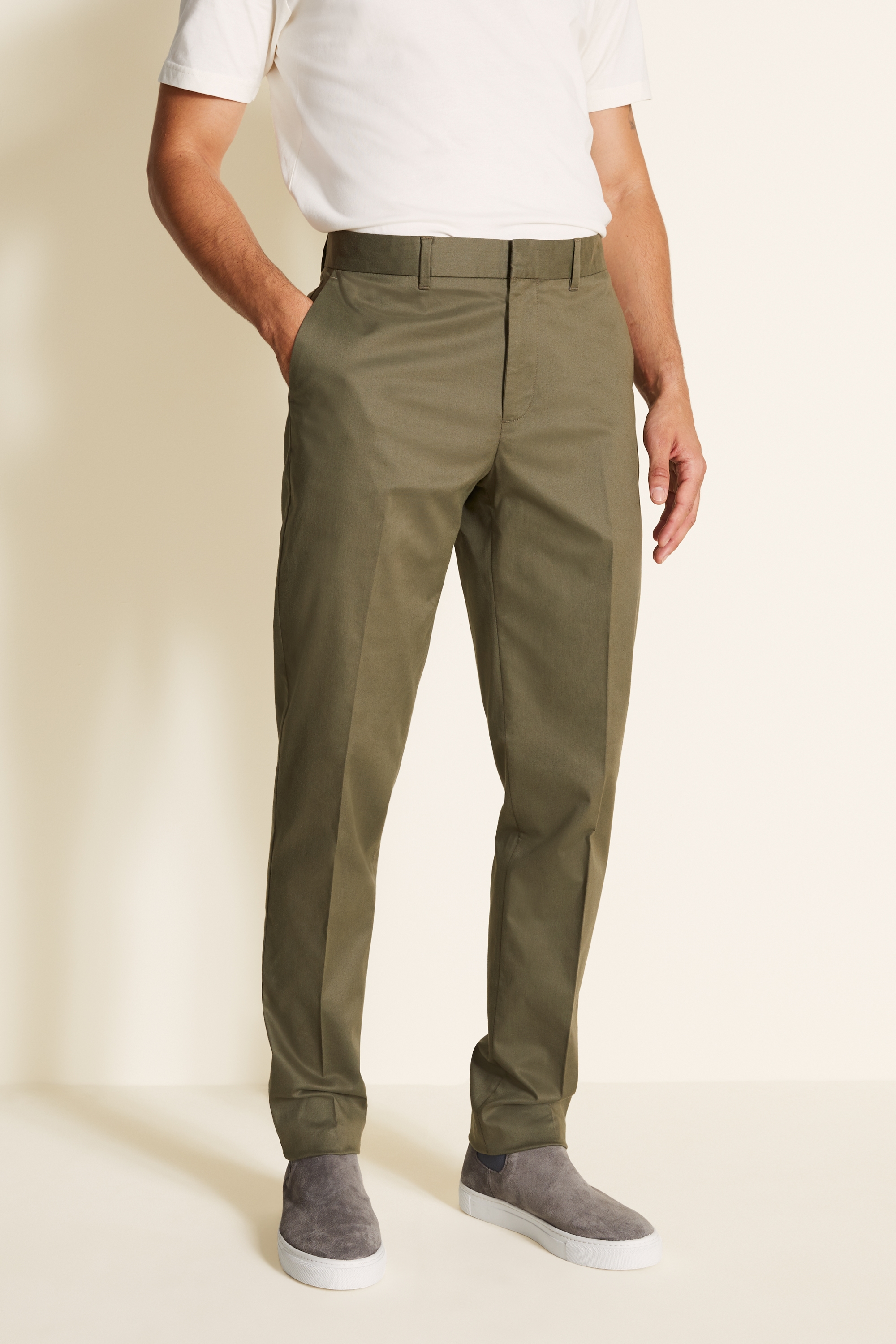 Slim Fit Khaki Stretch Chino