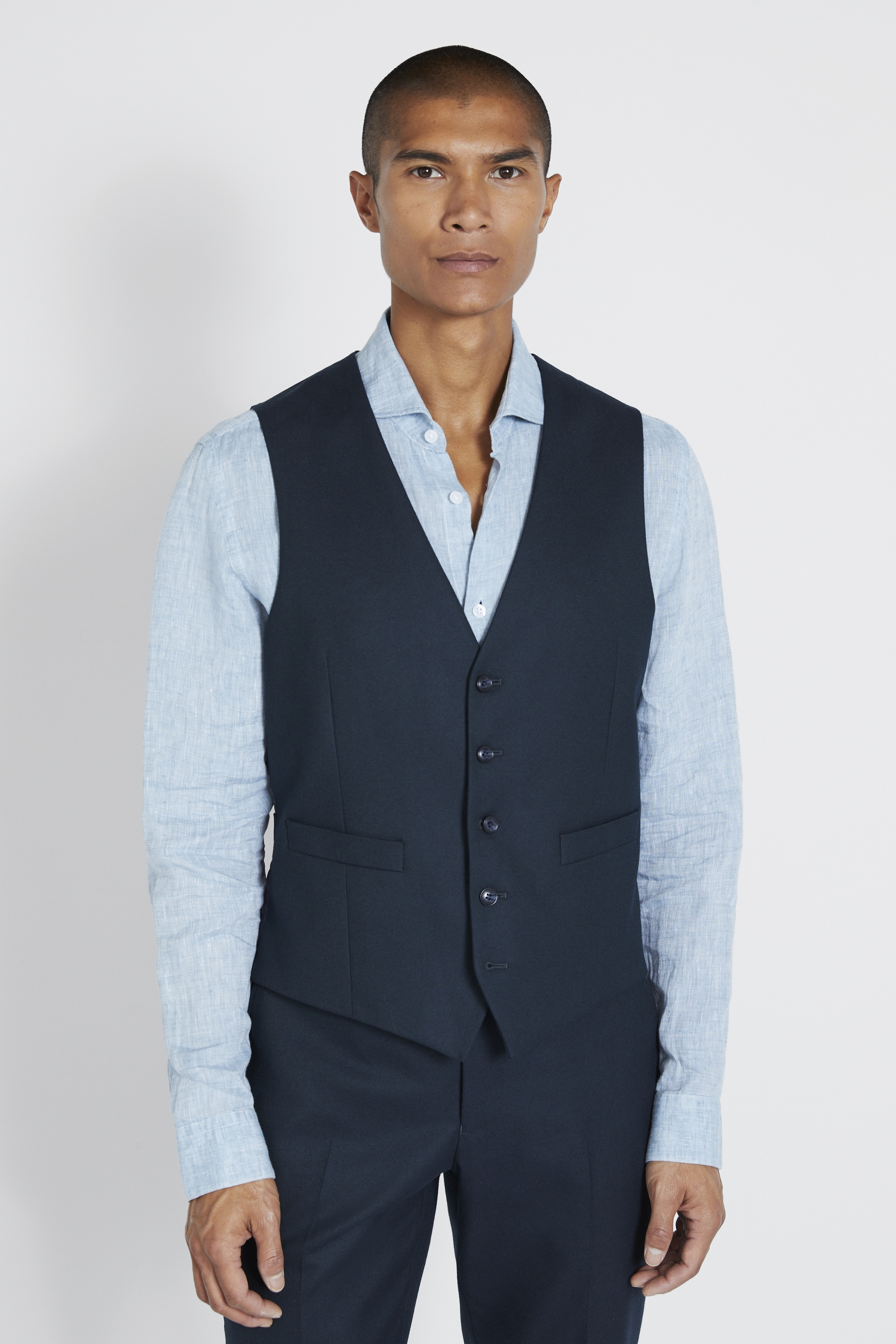 Tailored Fit Green Flannel Waistcoat | Buy Online at Moss