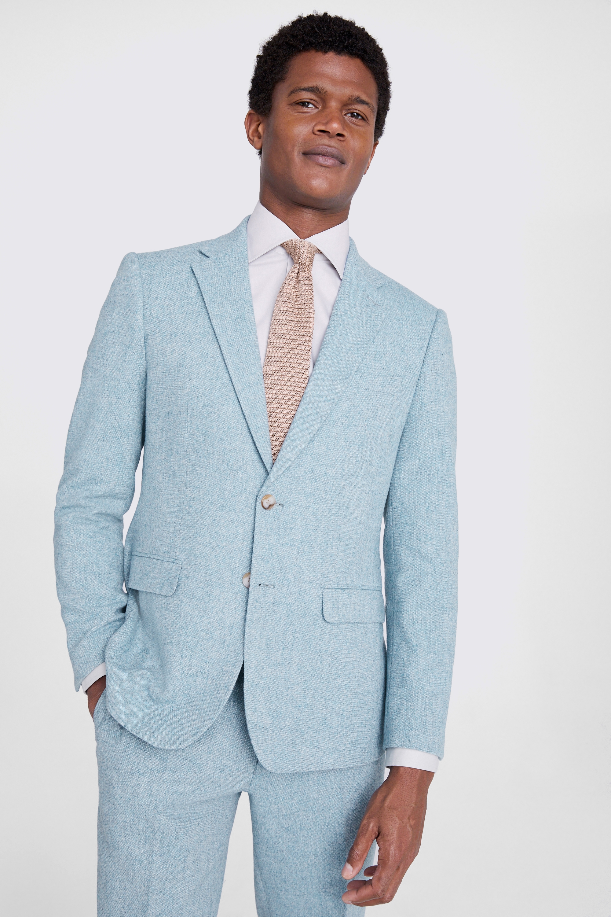 Slim Fit Aqua Donegal Jacket