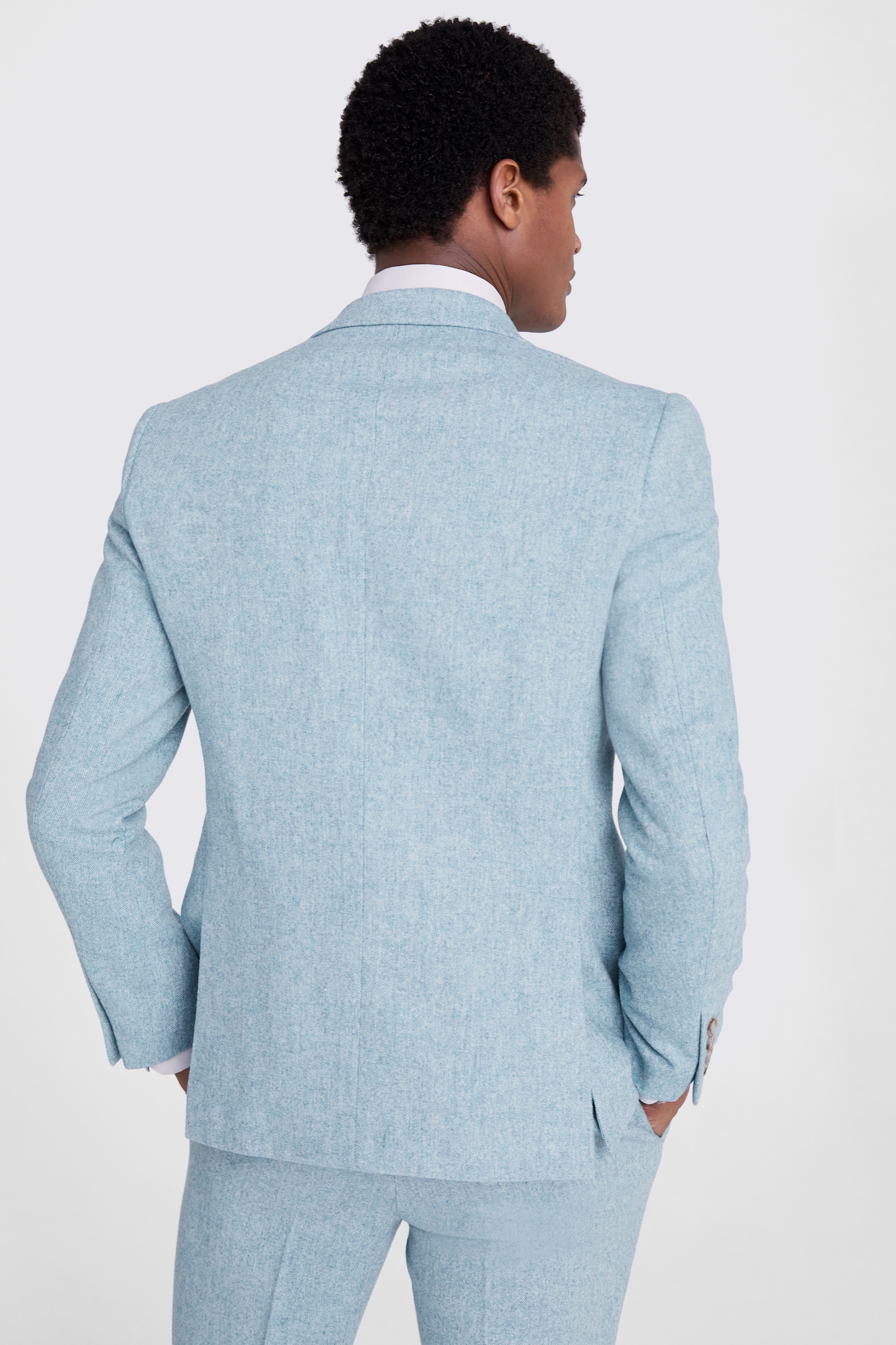 Slim Fit Aqua Donegal Jacket