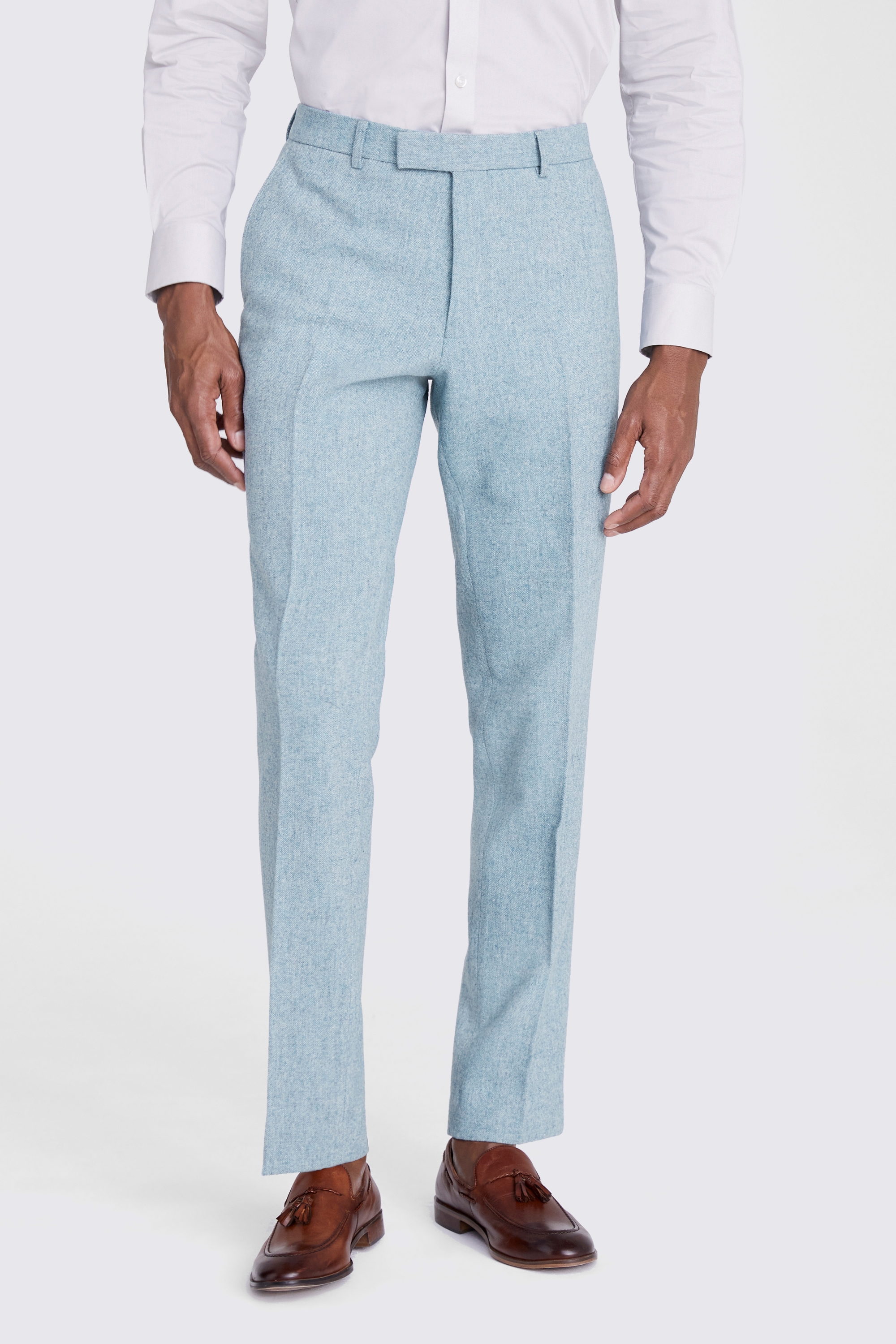 Slim Fit Aqua Donegal Trousers | Buy Online at Moss