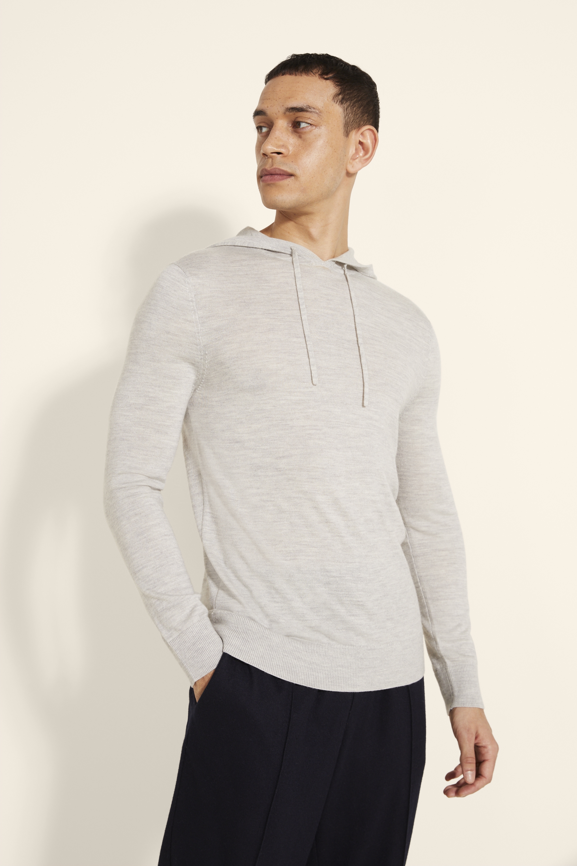 Light Grey Merino Hoodie | Buy Online at Moss