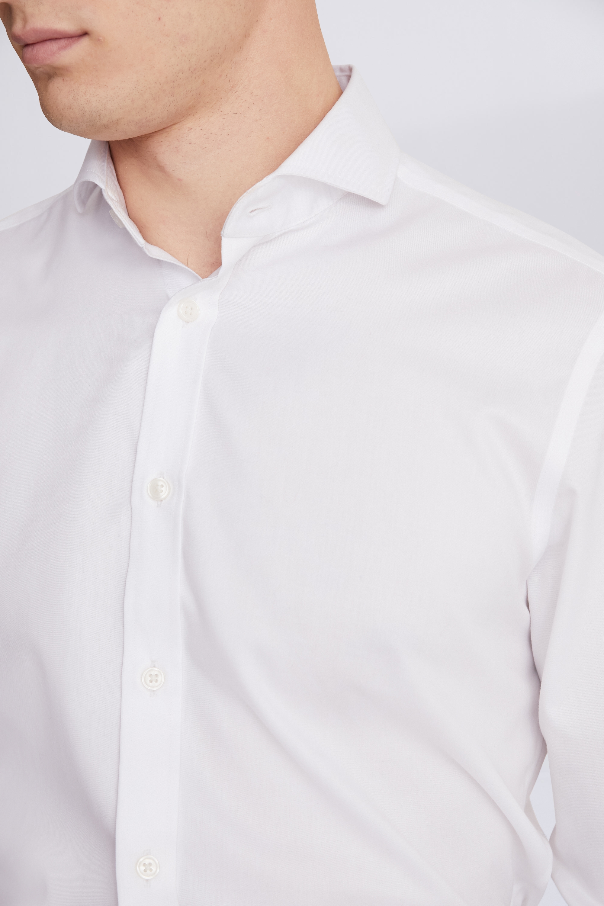 Tailored Fit White Non-Iron Twill Shirt | Buy Online at Moss
