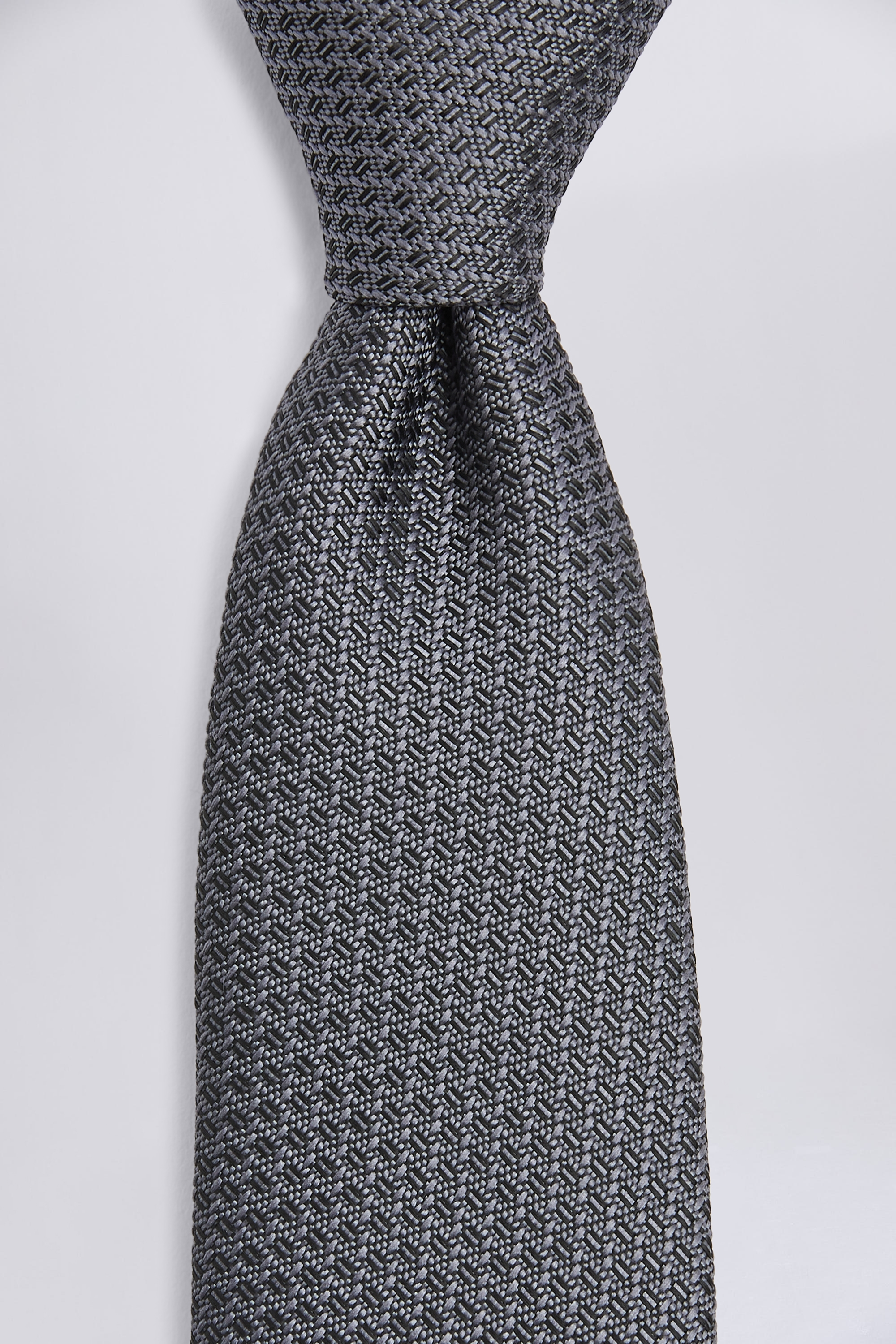 Grey Textured Tie | Buy Online at Moss