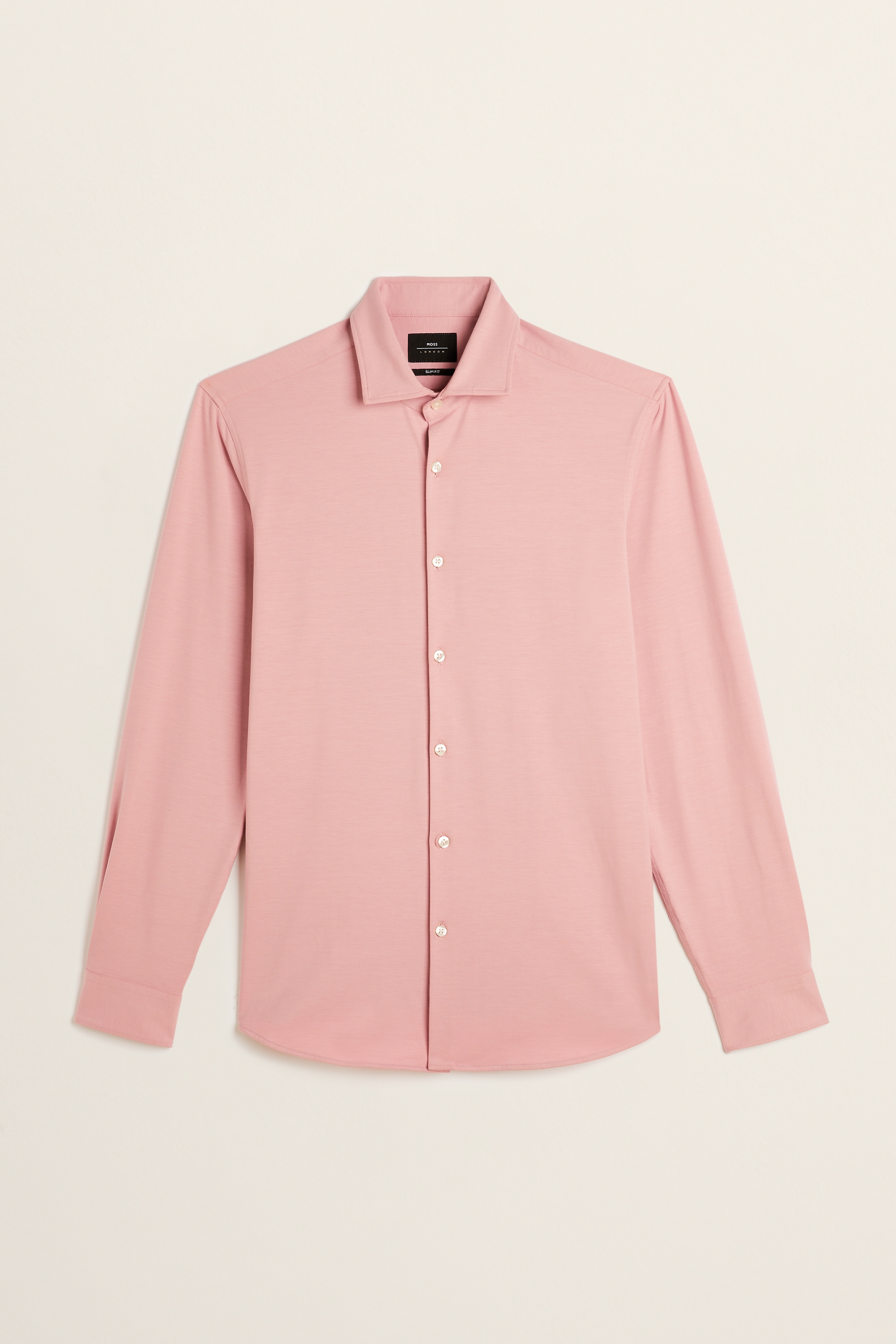 Slim Fit Pink Knit Shirt