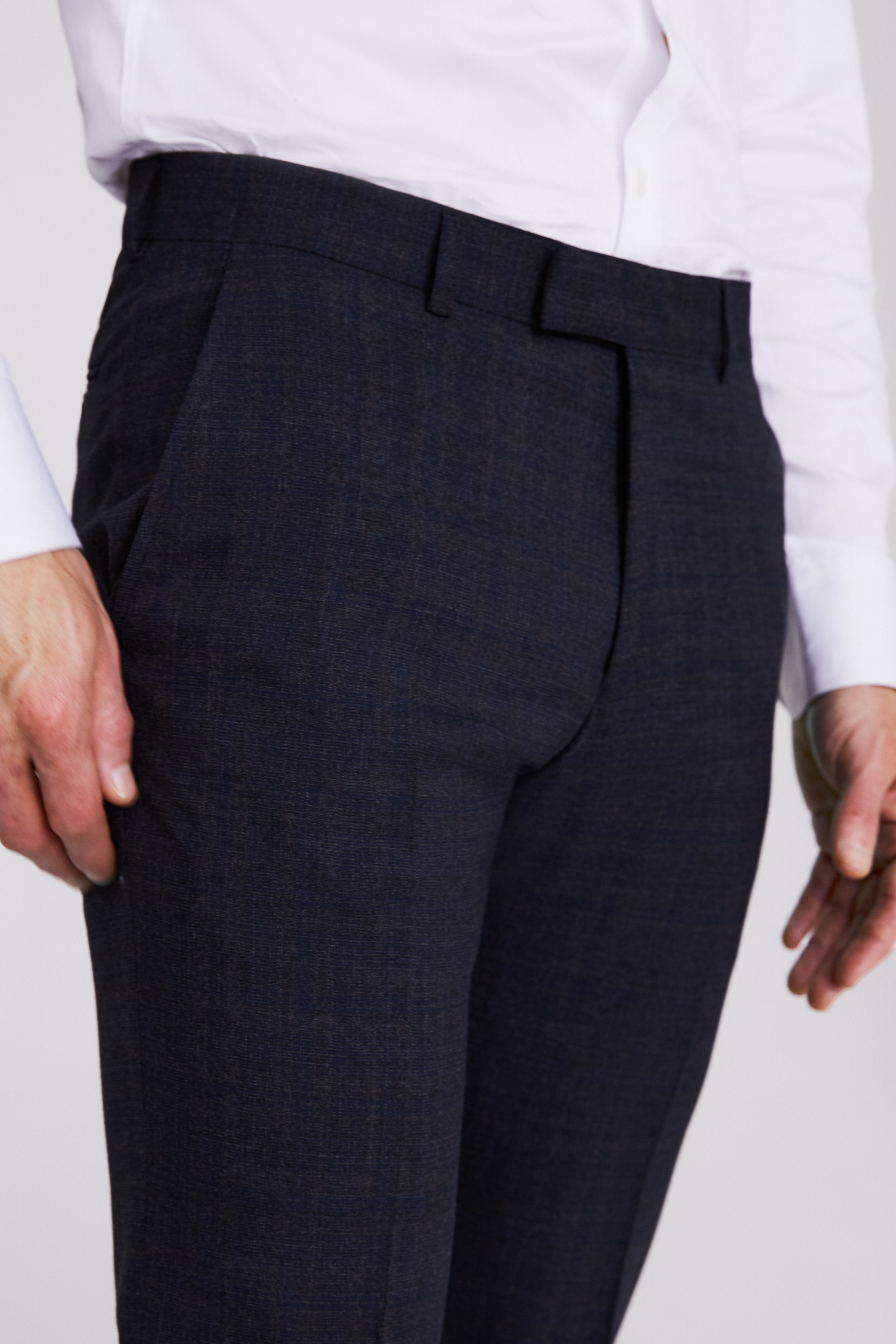 Tailored Fit Charcoal with Navy Check Pants