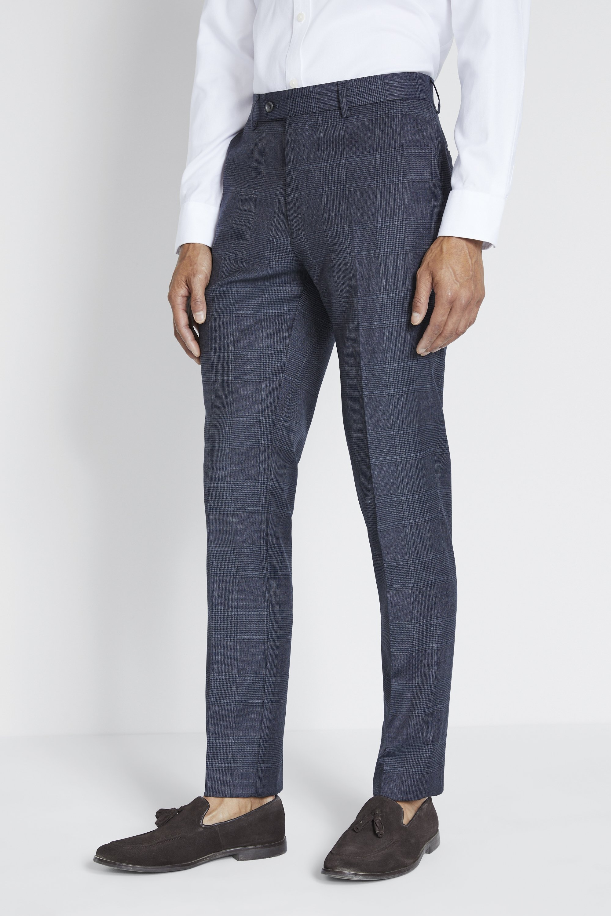 Slim and Proper Grey Check Trouser | Buy Online at Moss