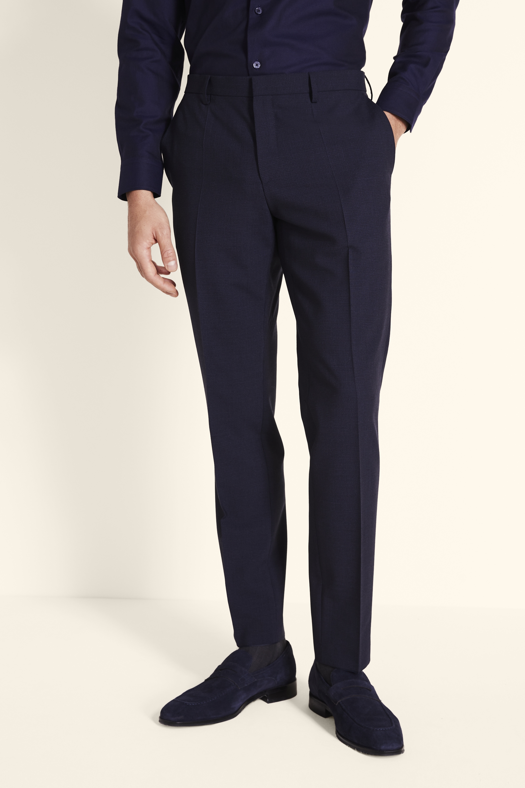 Buy Men Navy Solid Carrot Fit Casual Trousers Online  808071  Peter  England
